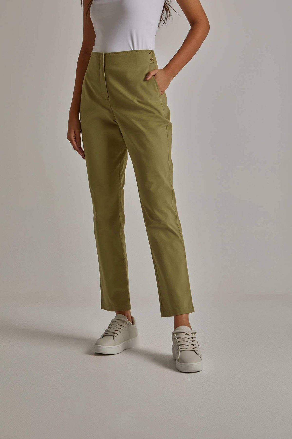 Women Regular Fit Pant - Green