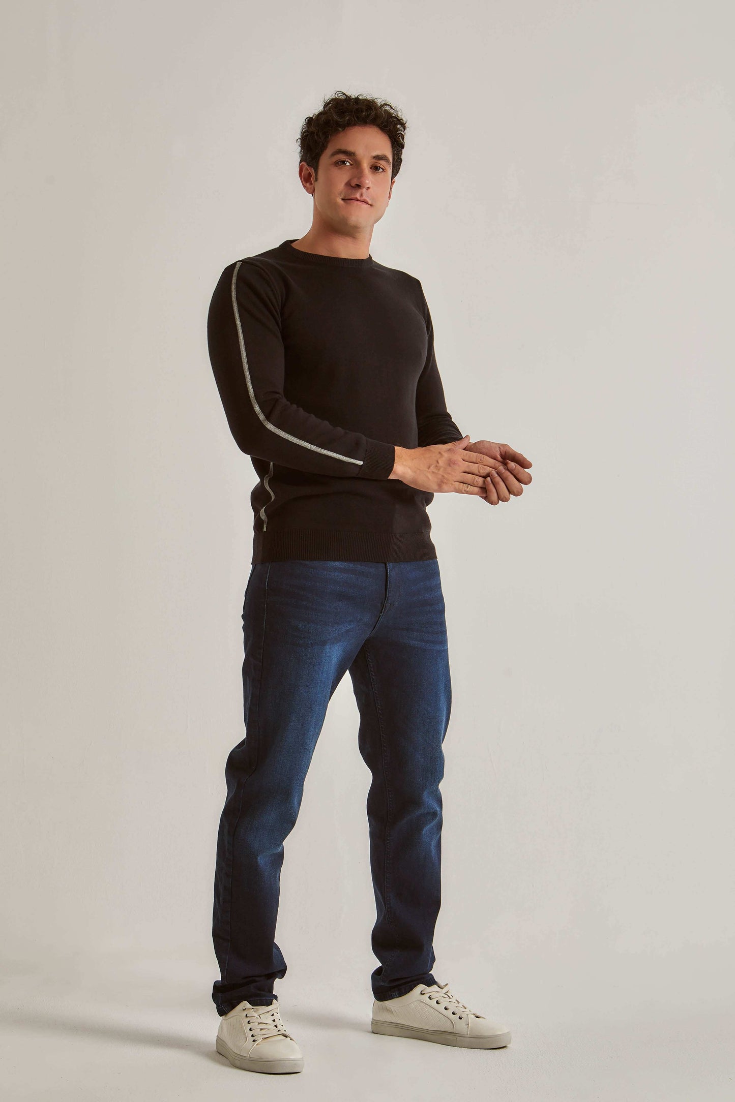 Men Slim Fit Pullover - Black