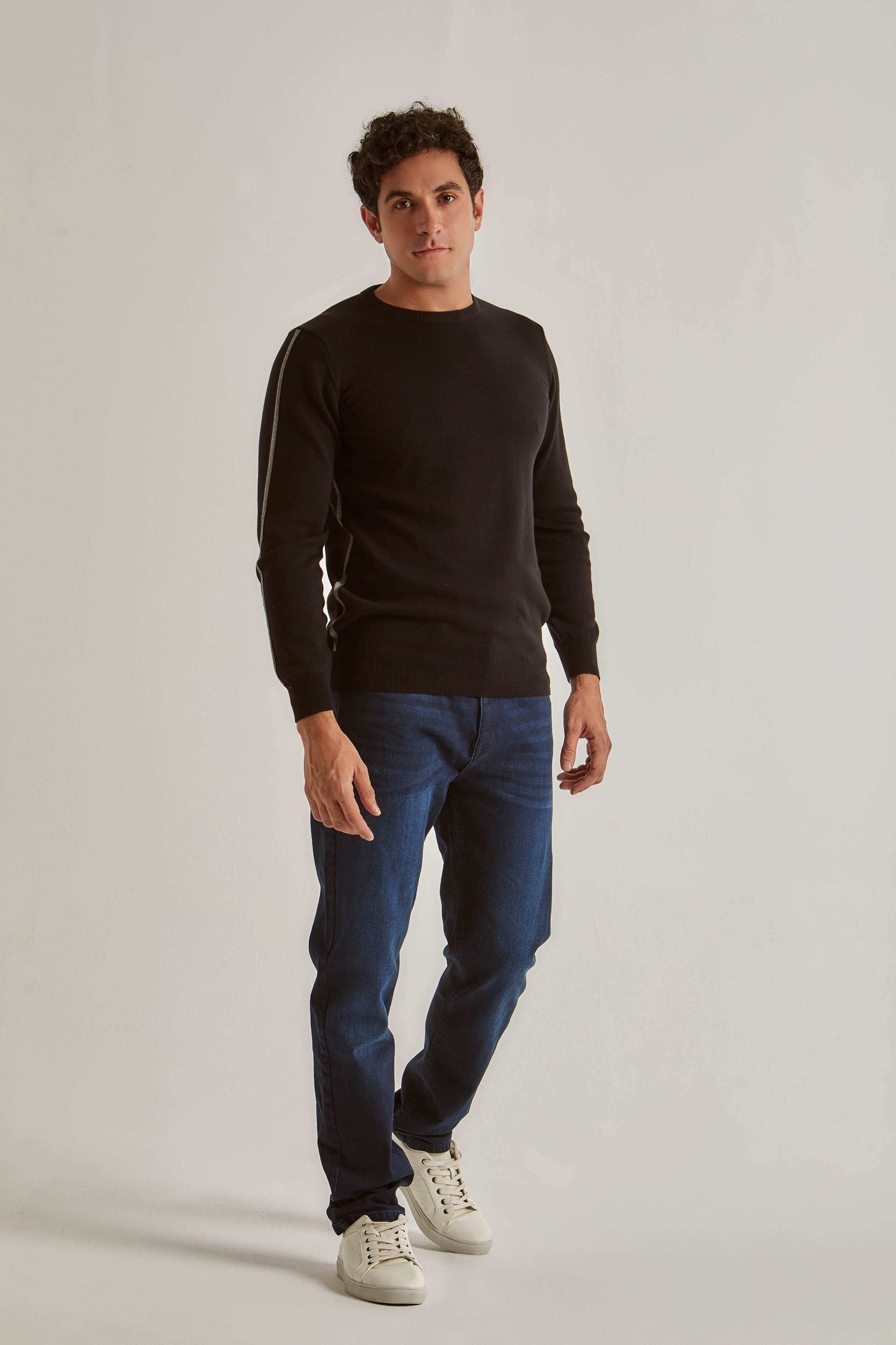 Men Slim Fit Pullover - Black