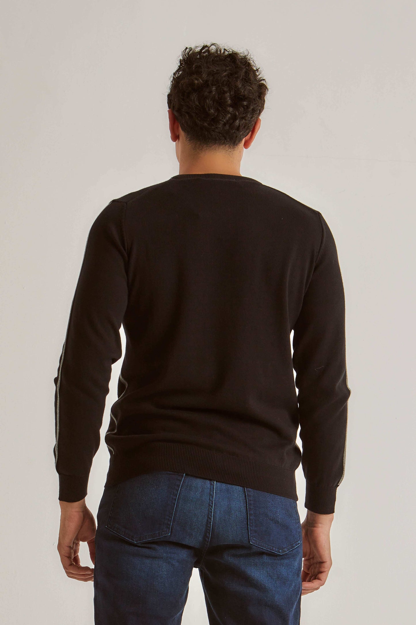Men Slim Fit Pullover - Black