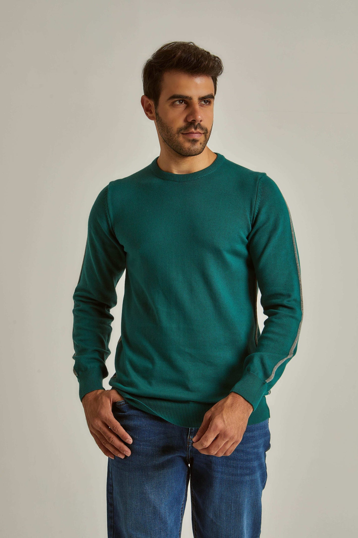 Men Slim Fit Pullover - Blue