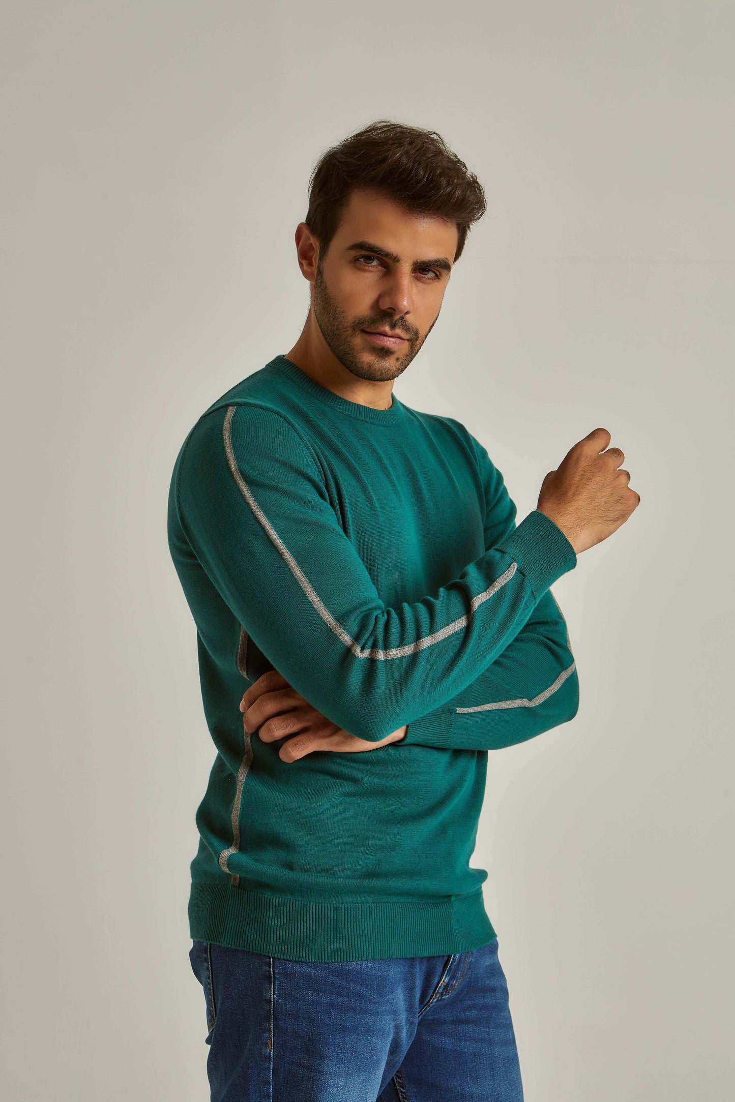 Men Slim Fit Pullover - Blue