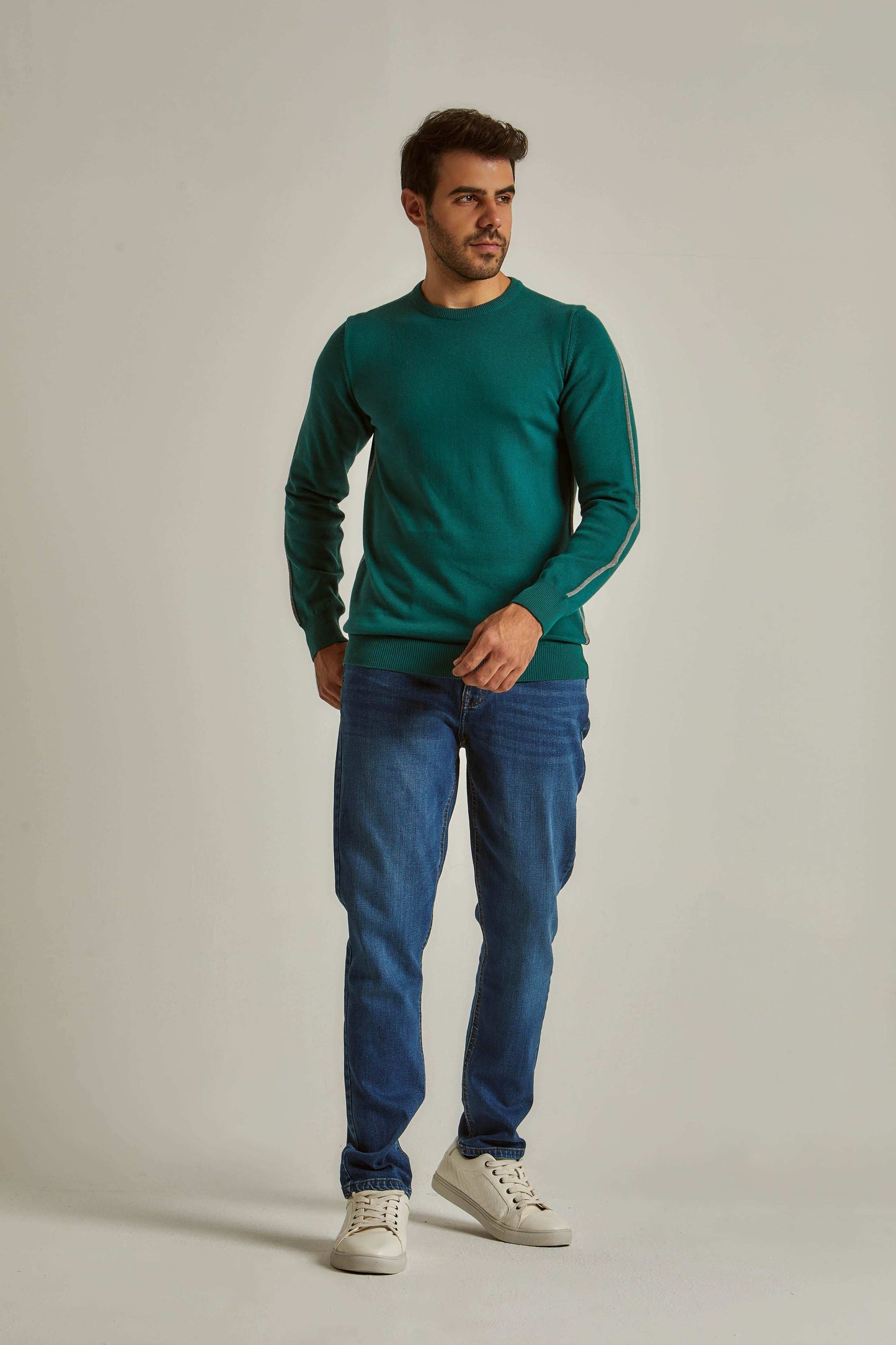 Men Slim Fit Pullover - Blue