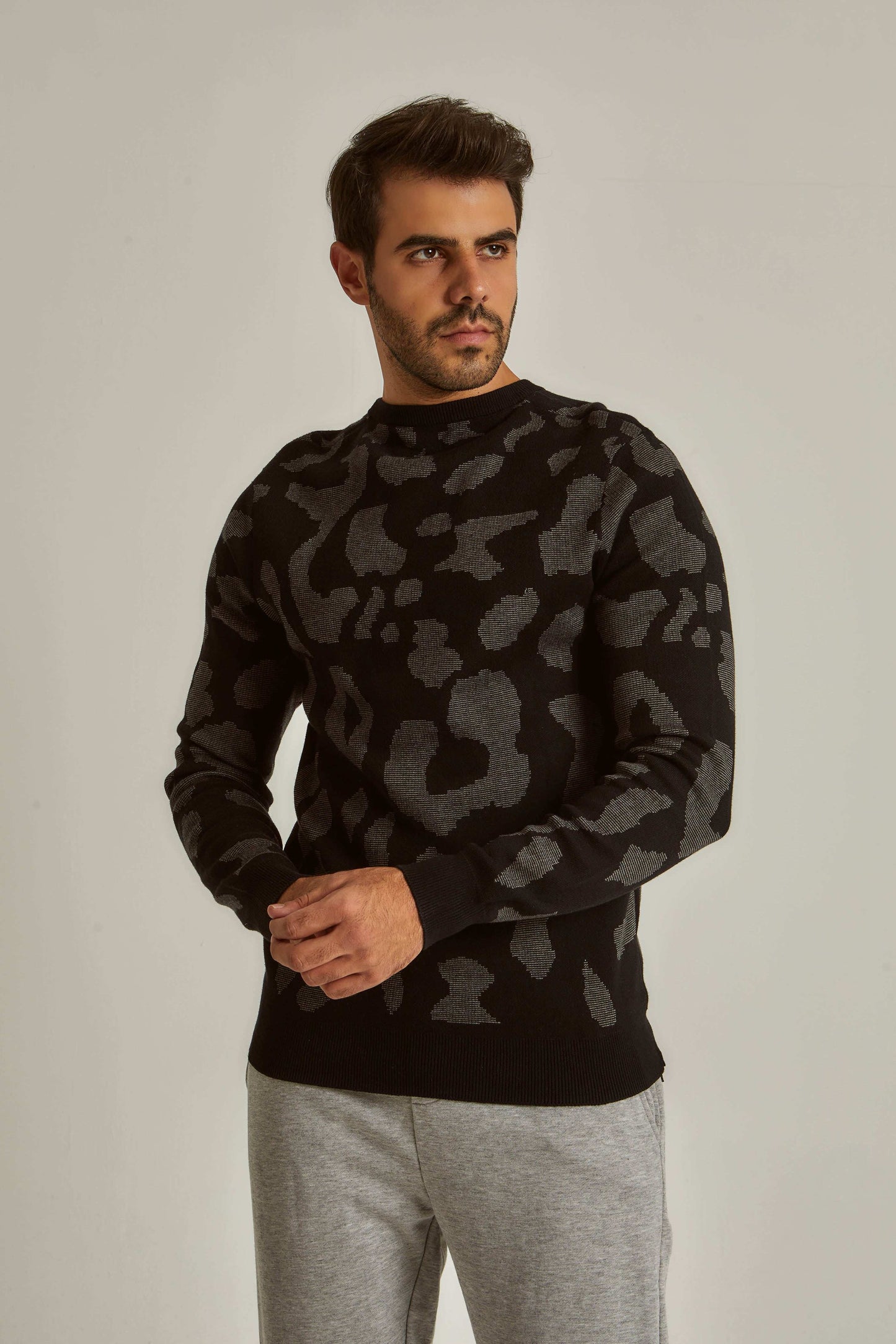 Men Regular Fit Pullover - Black