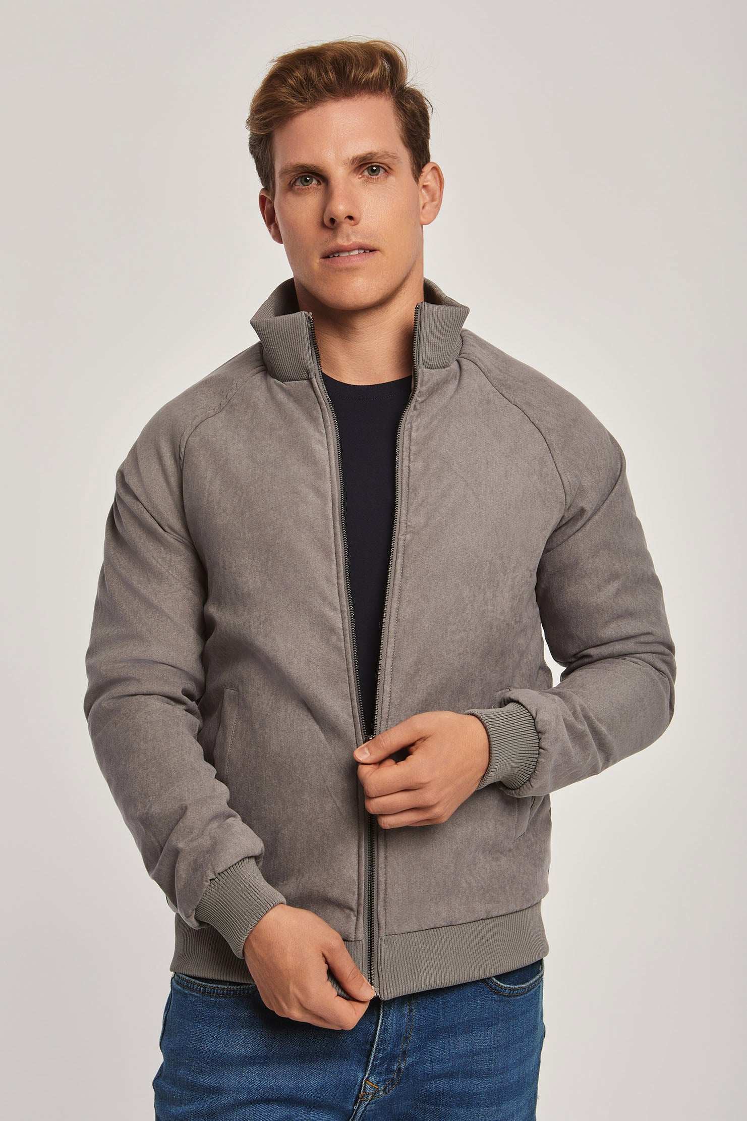 Men Regular Fit Jacket - Grey