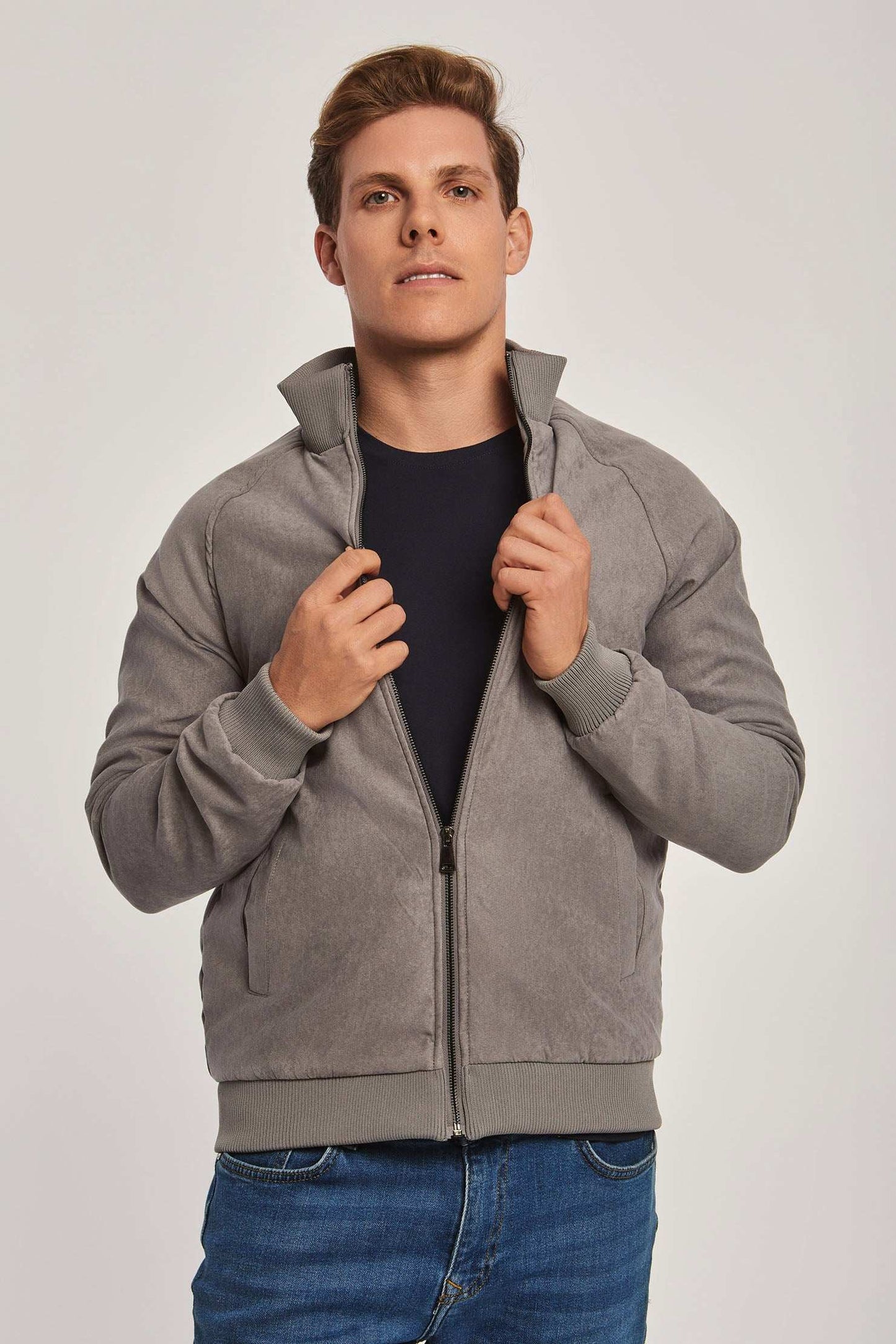 Men Regular Fit Jacket - Grey