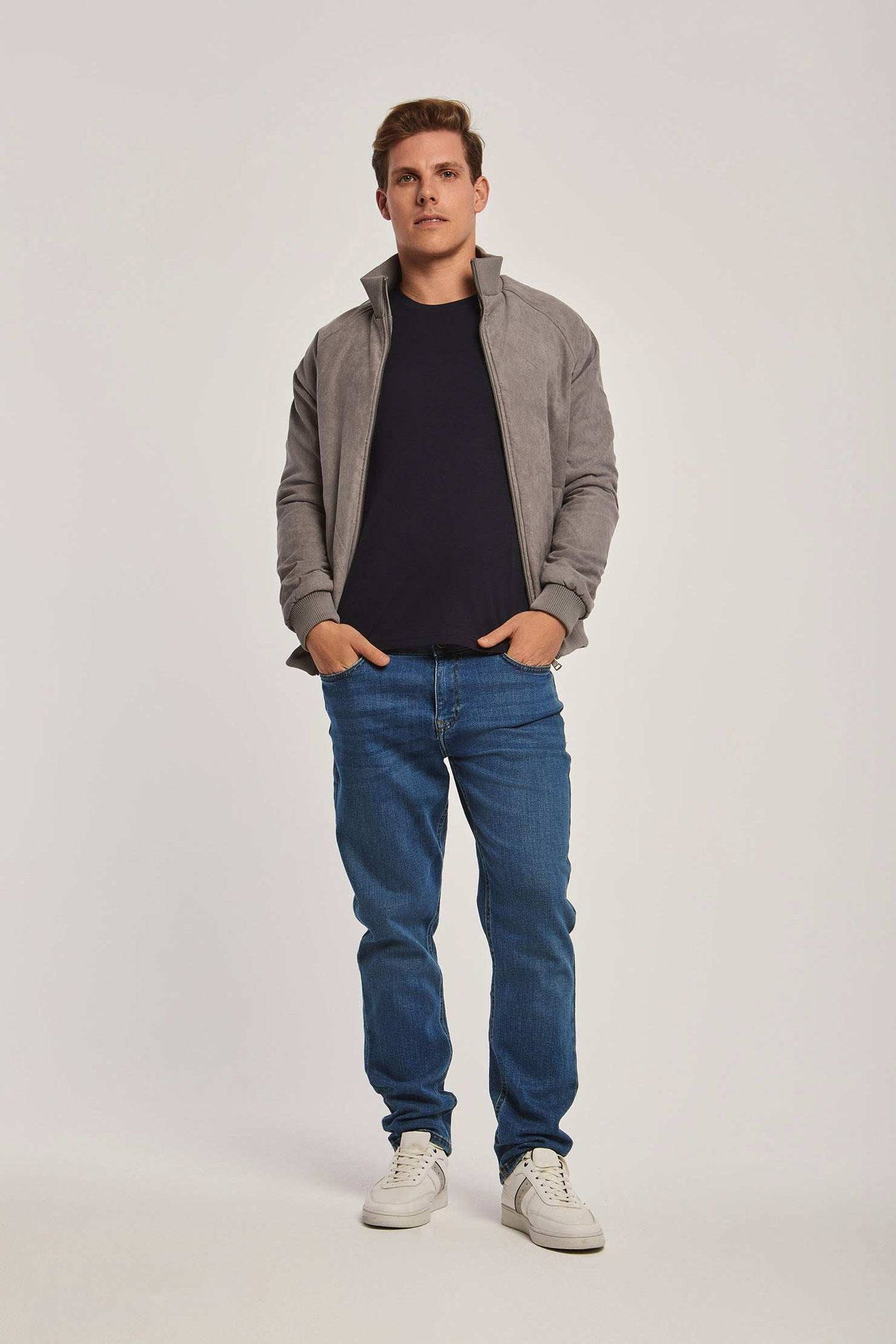 Men Regular Fit Jacket - Grey