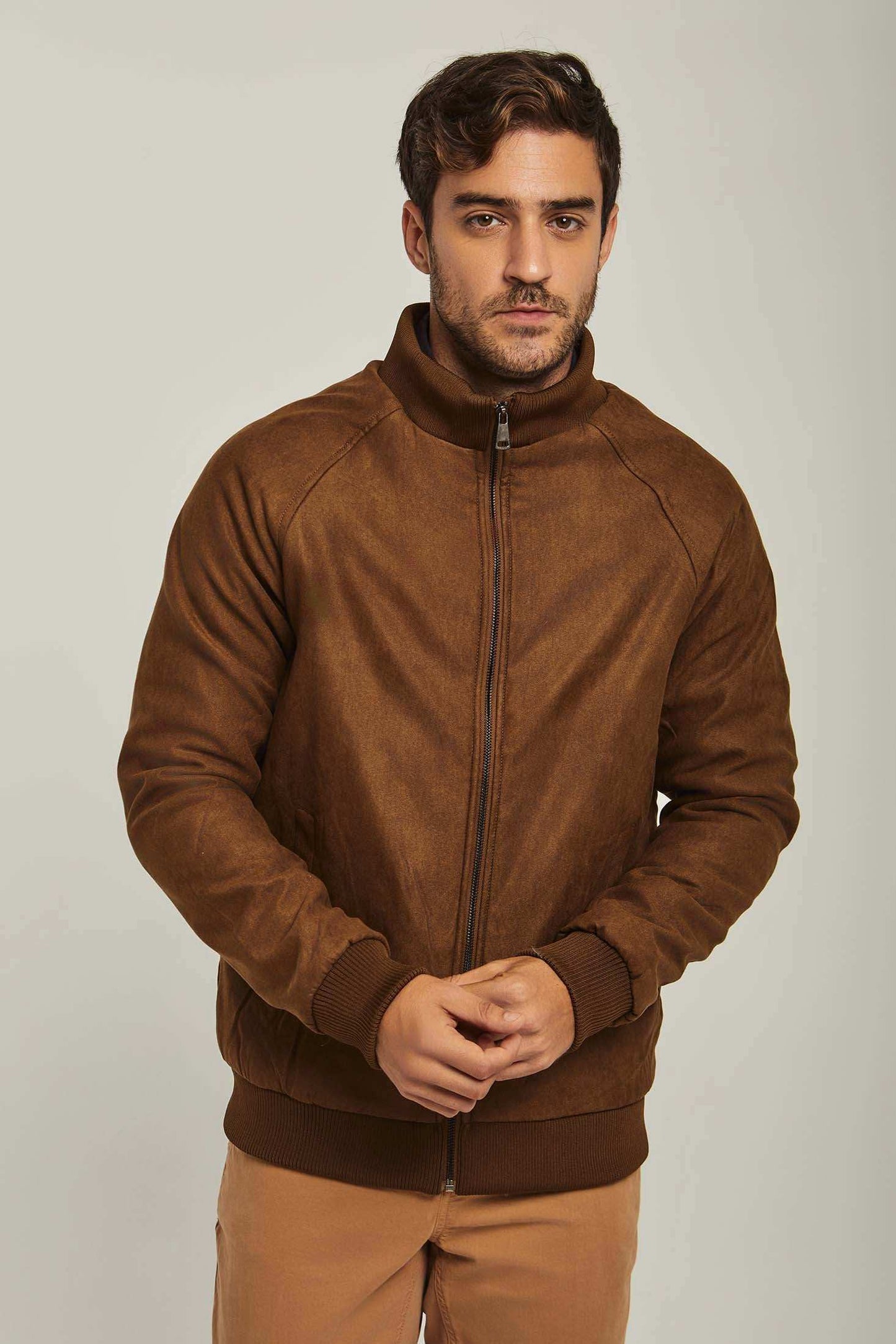 Men Regular Fit Jacket - Brown