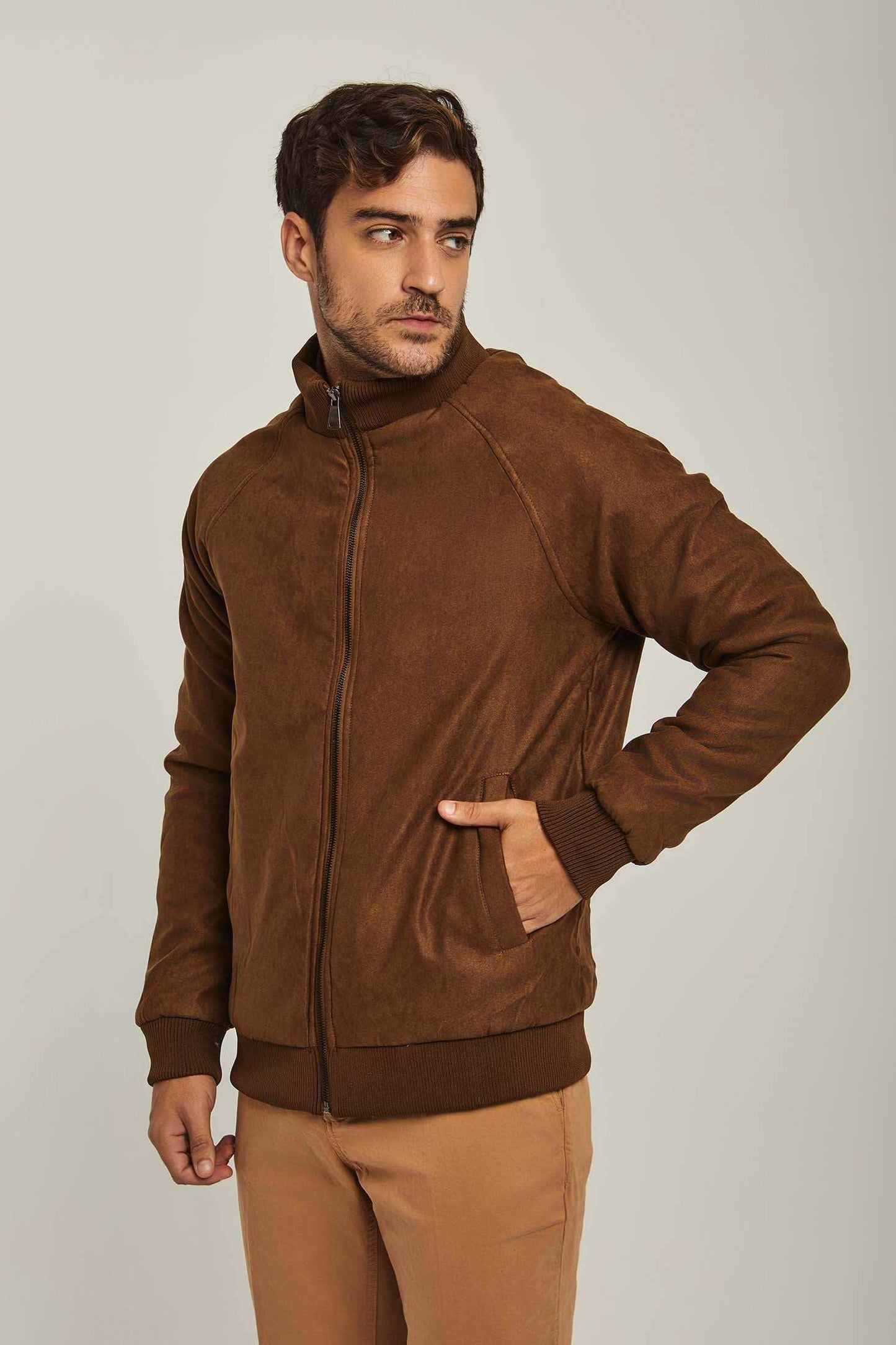 Men Regular Fit Jacket - Brown