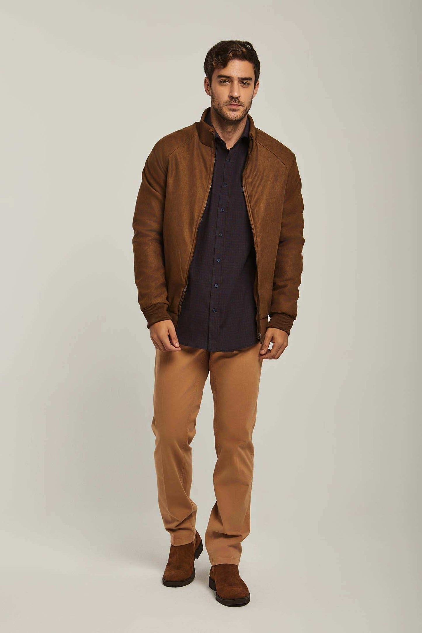 Men Regular Fit Jacket - Brown