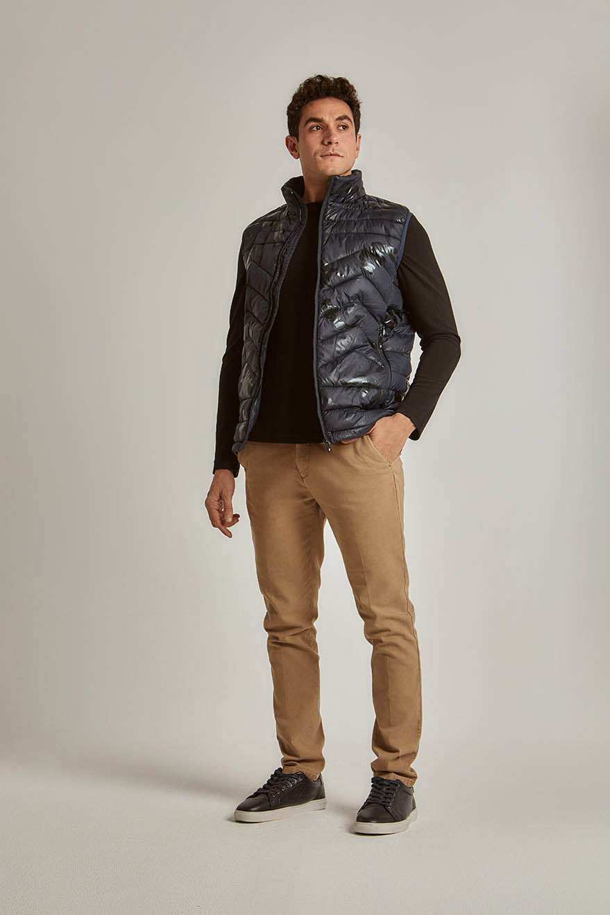 Men Regular Fit Vest - Blue
