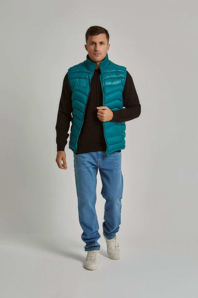 Men Regular Fit Vest - Blue