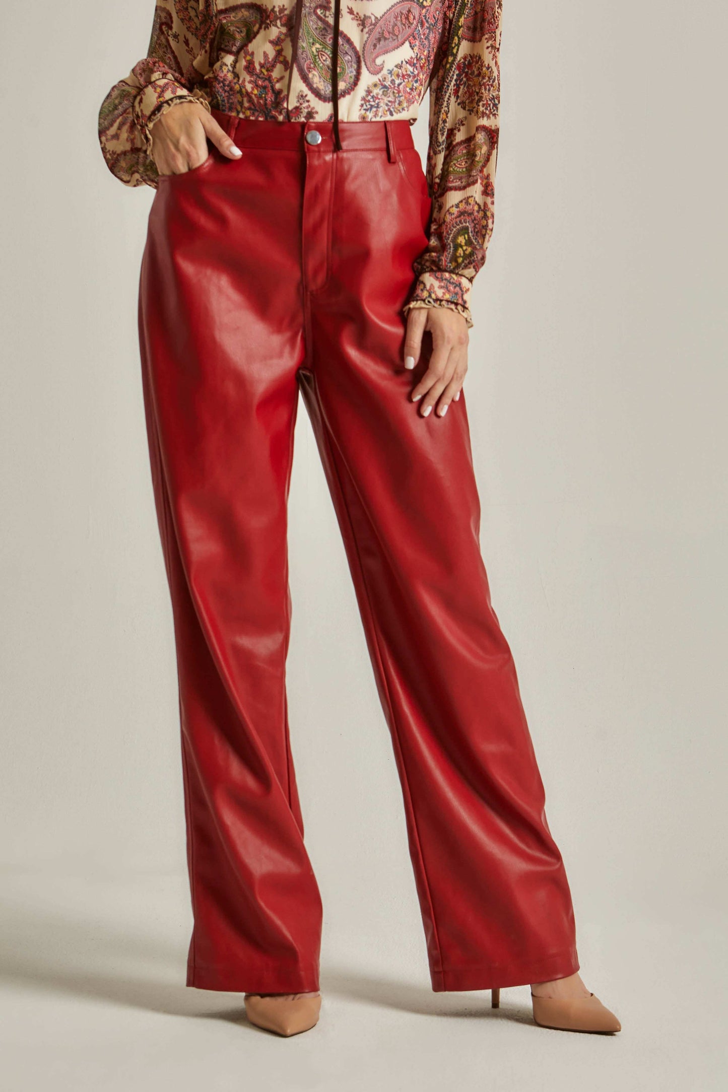 Women Slim Fit Pant - Red