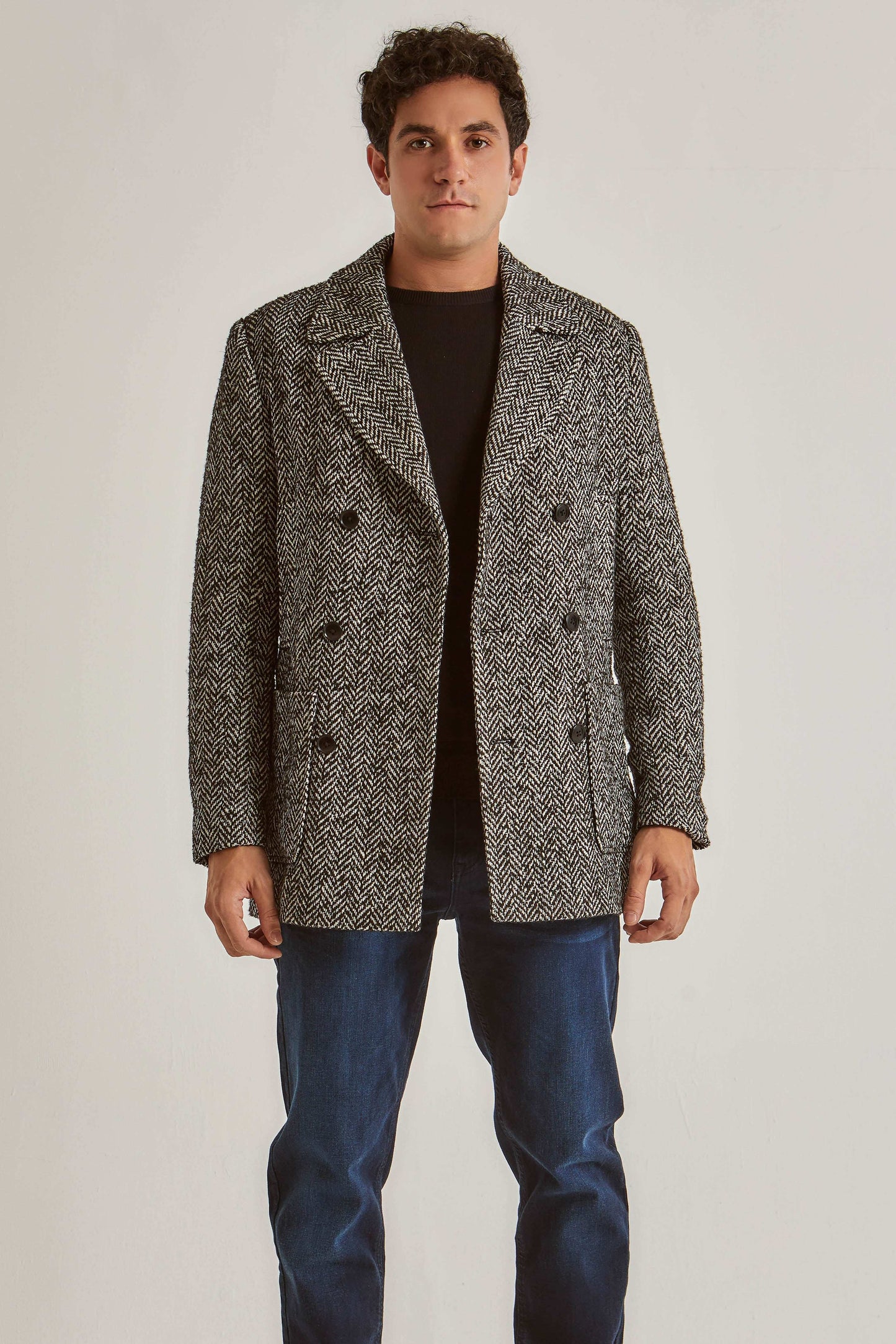Men Regular Fit Coat - Black