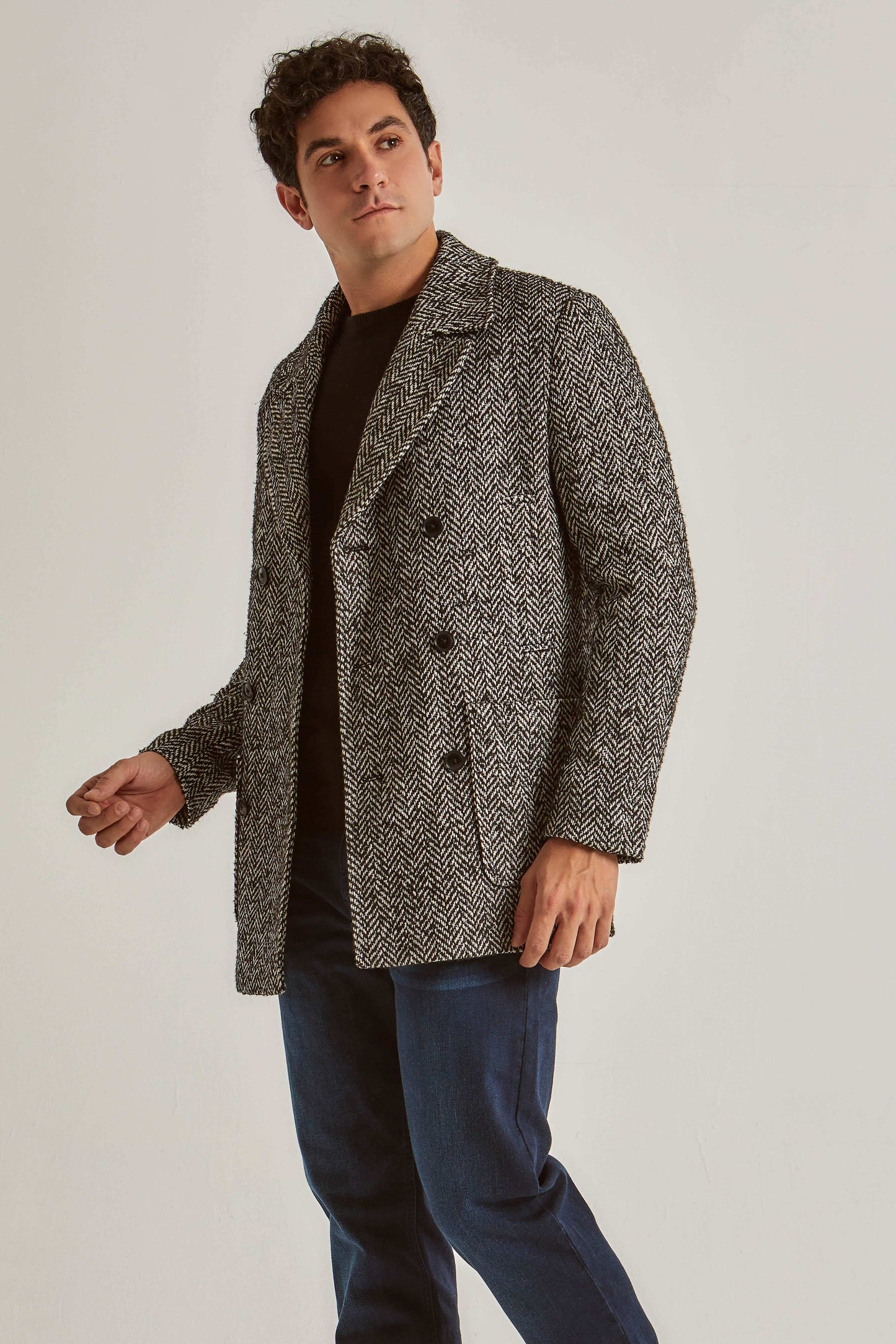 Men Regular Fit Coat - Black