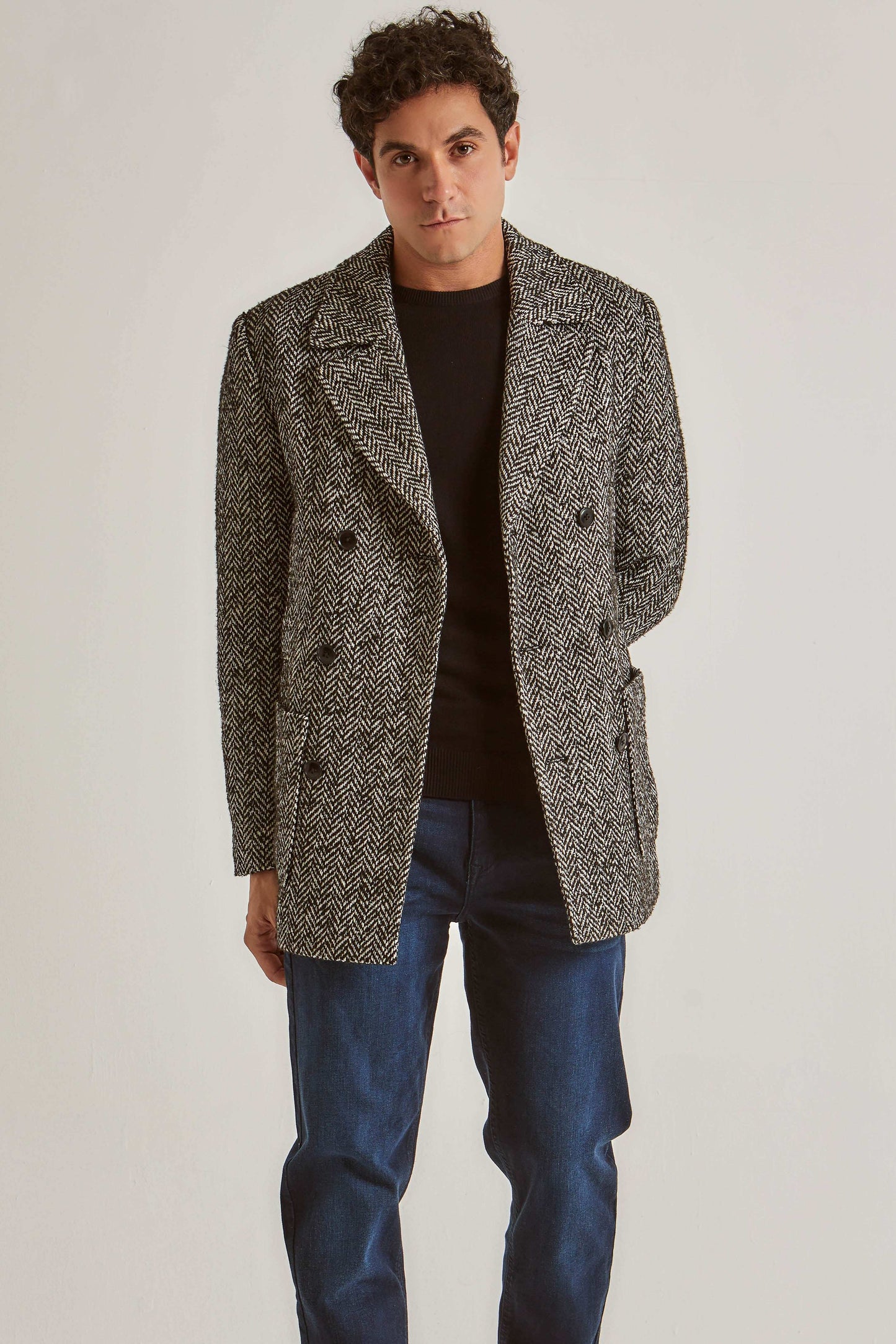 Men Regular Fit Coat - Black