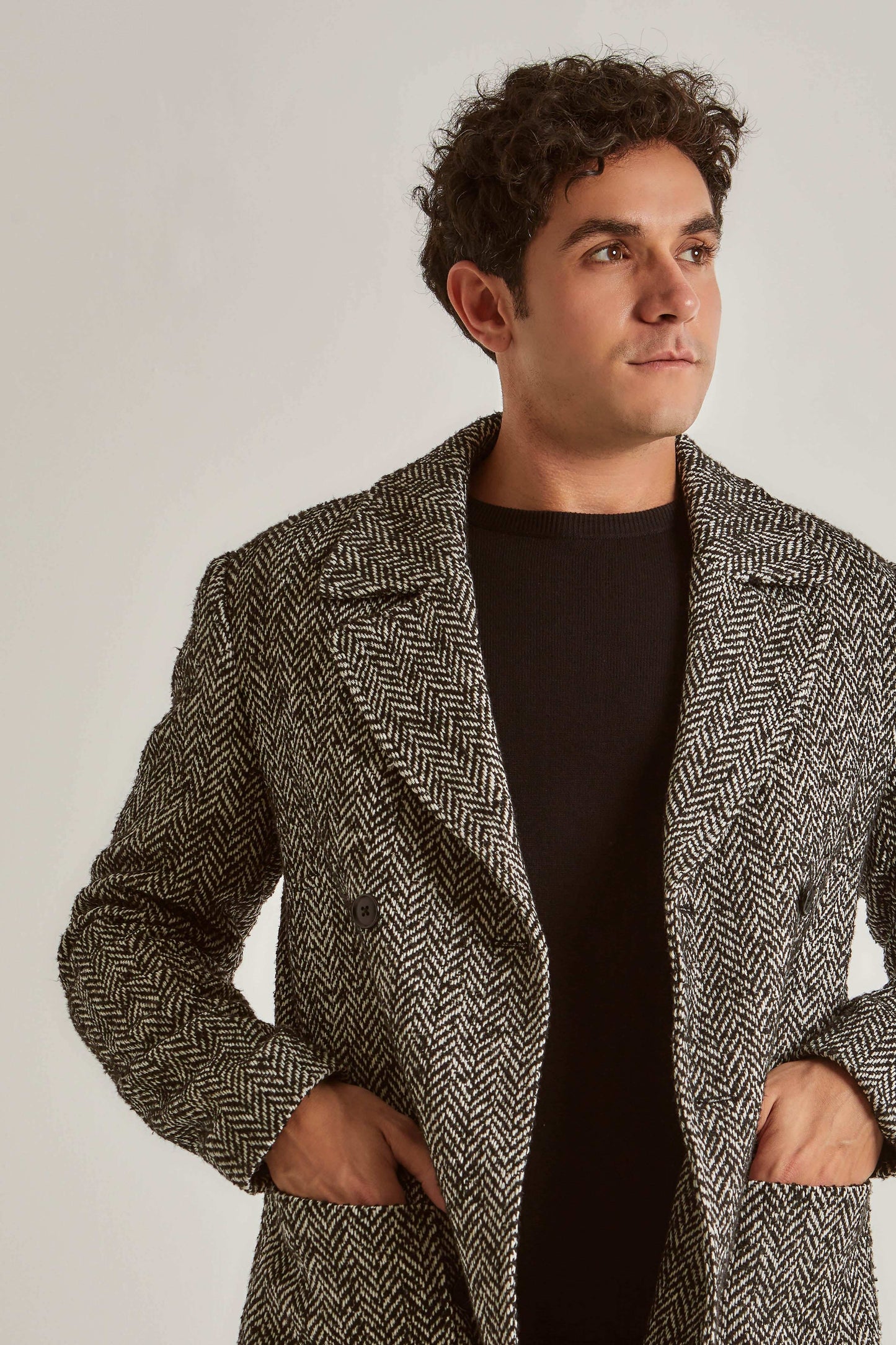 Men Regular Fit Coat - Black