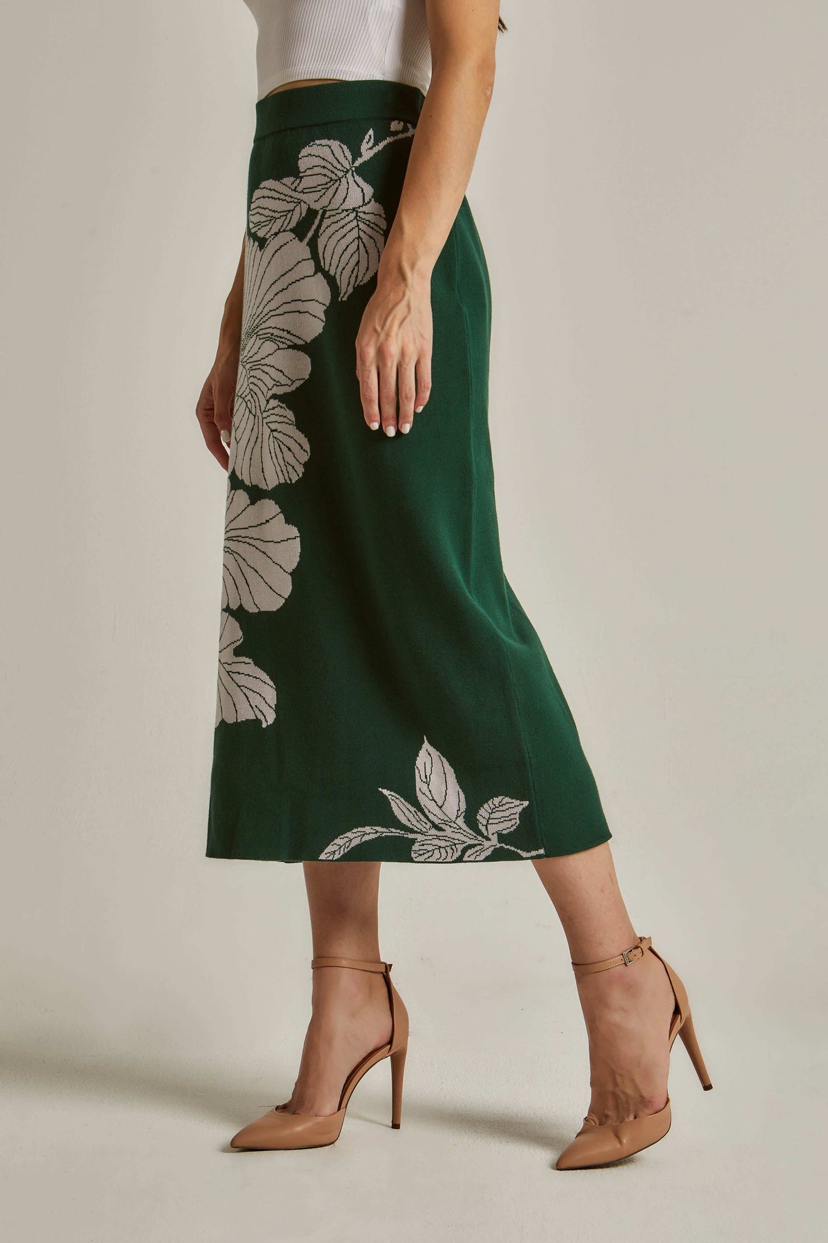 Women Regular Fit Skirt - Printed Green