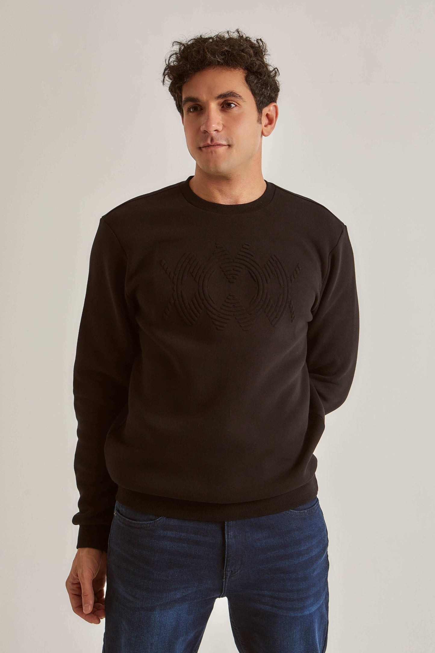 Men Regular Fit Sweat Shirt - Black