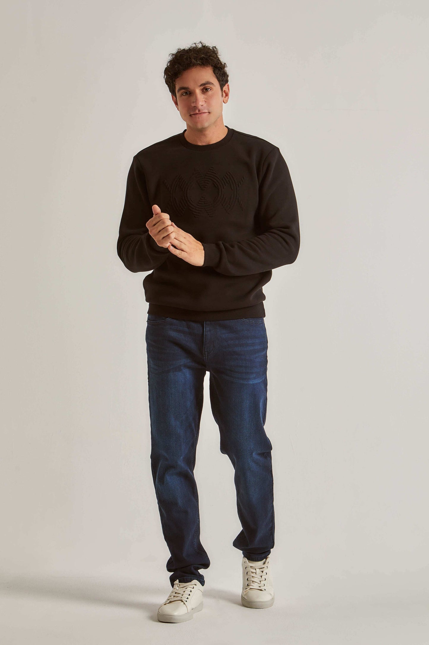 Men Regular Fit Sweat Shirt - Black