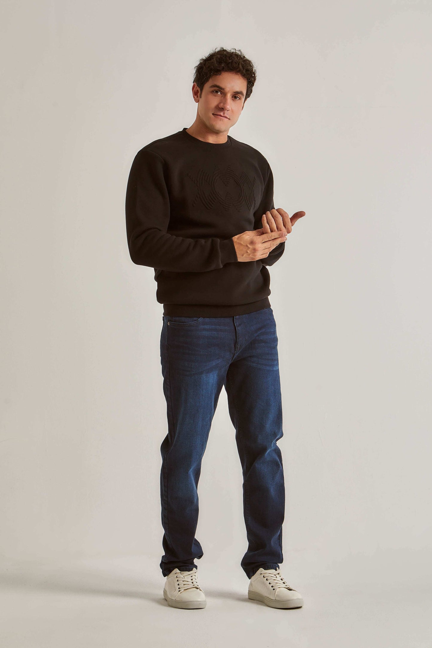 Men Regular Fit Sweat Shirt - Black