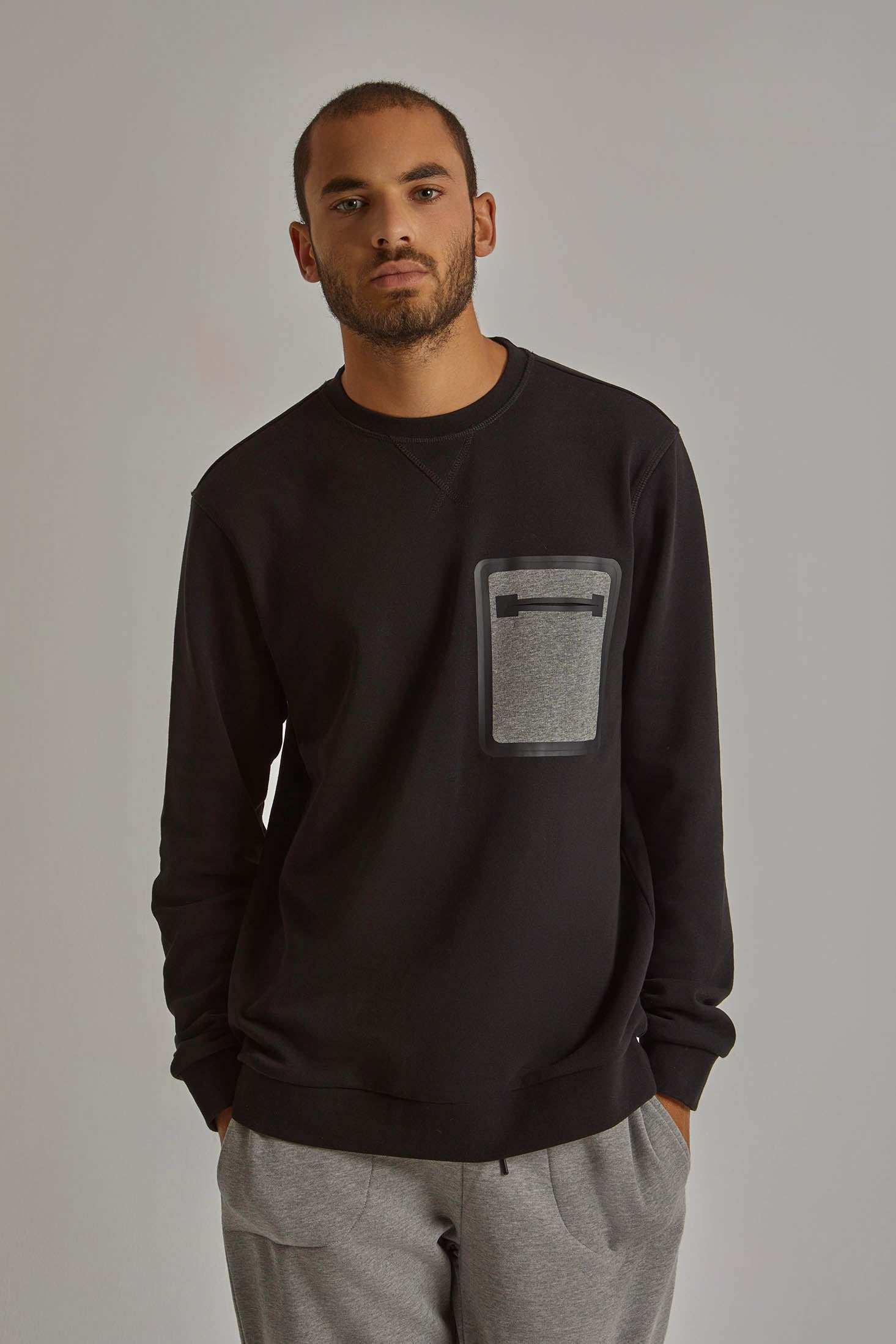 Men Regular Fit Sweat Shirt - Black