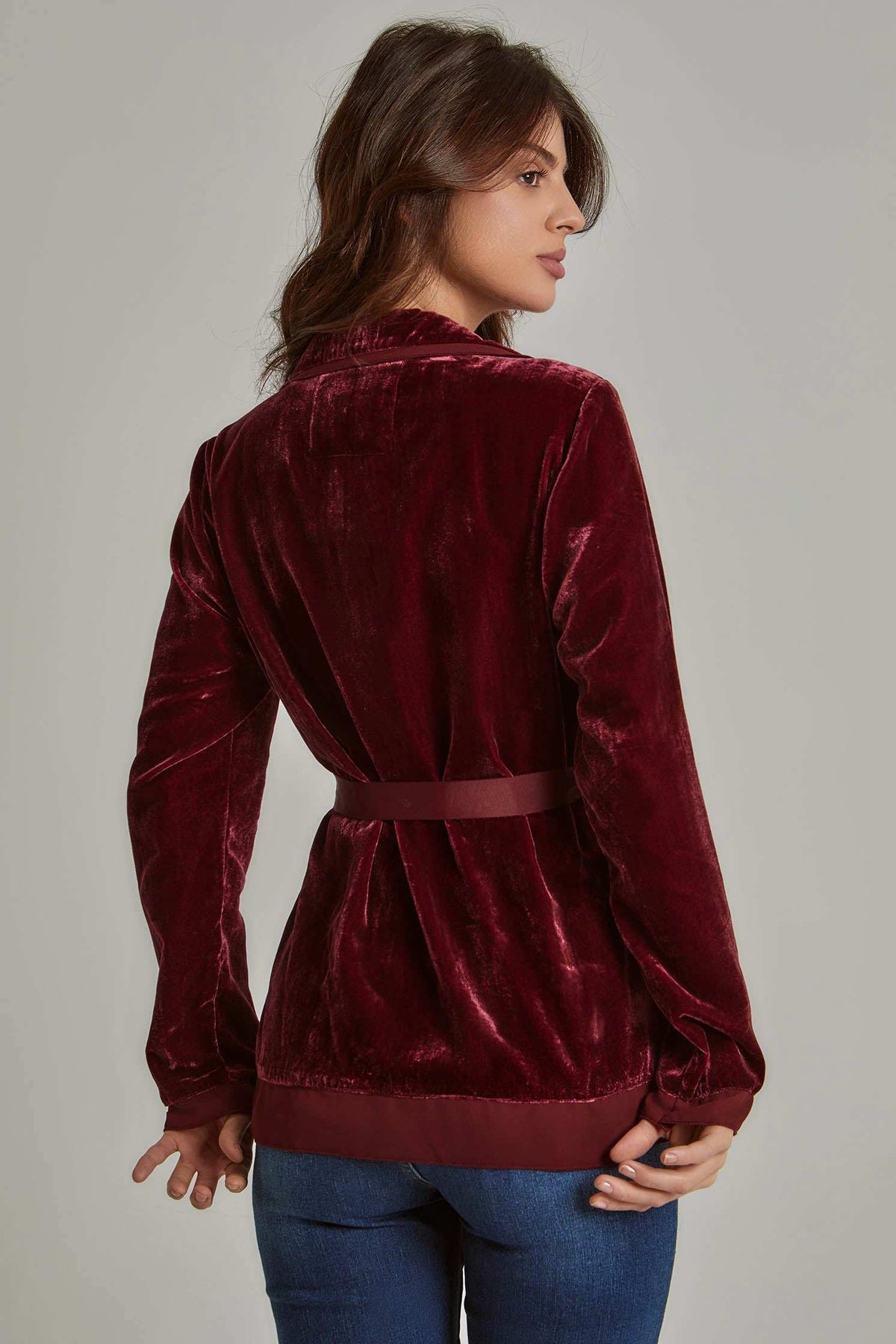 Women Regular Fit Jacket - Burgundy