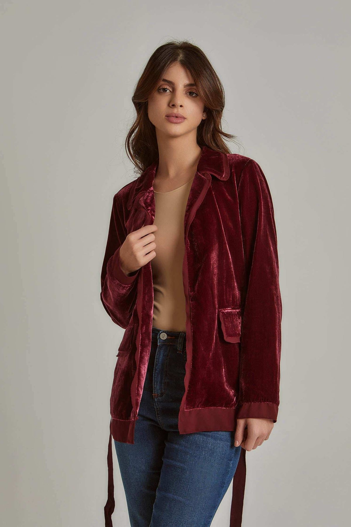 Women Regular Fit Jacket - Burgundy