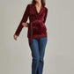 Women Regular Fit Jacket - Burgundy