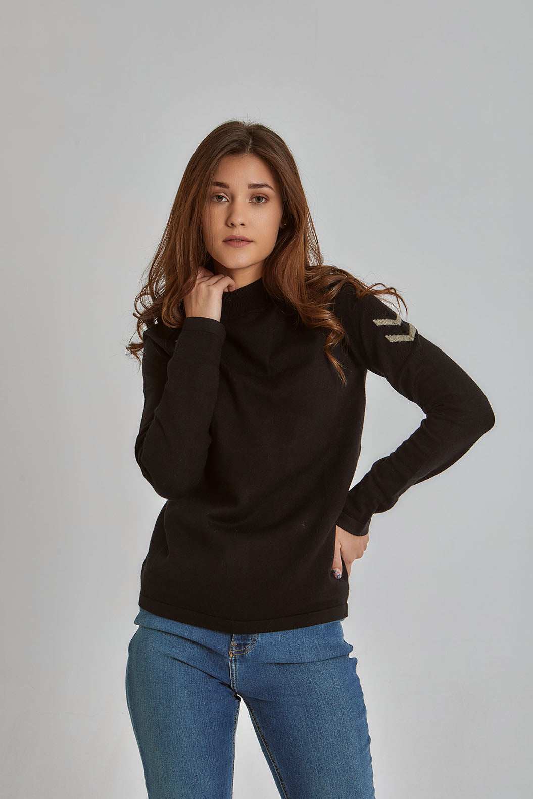 Women Regular Fit Pullover - Black