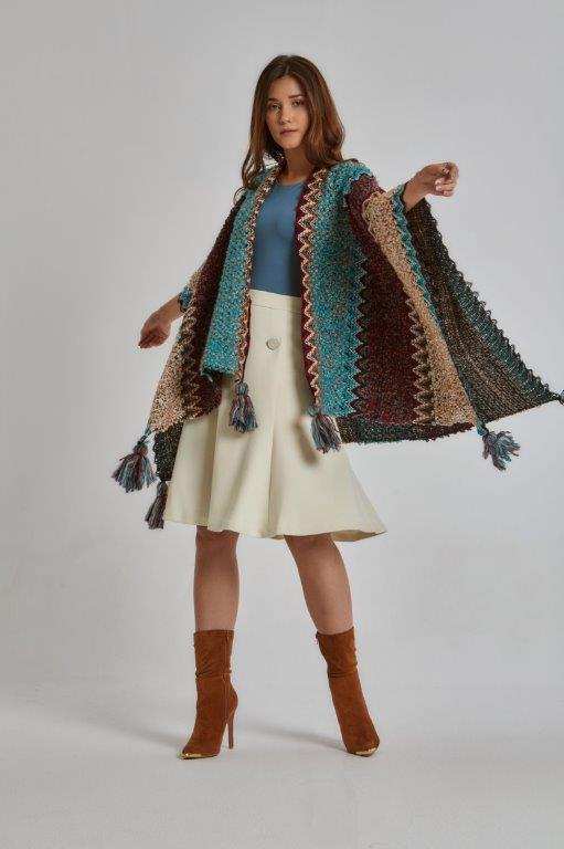 Women Regular Fit Poncho - Multicolorcolor