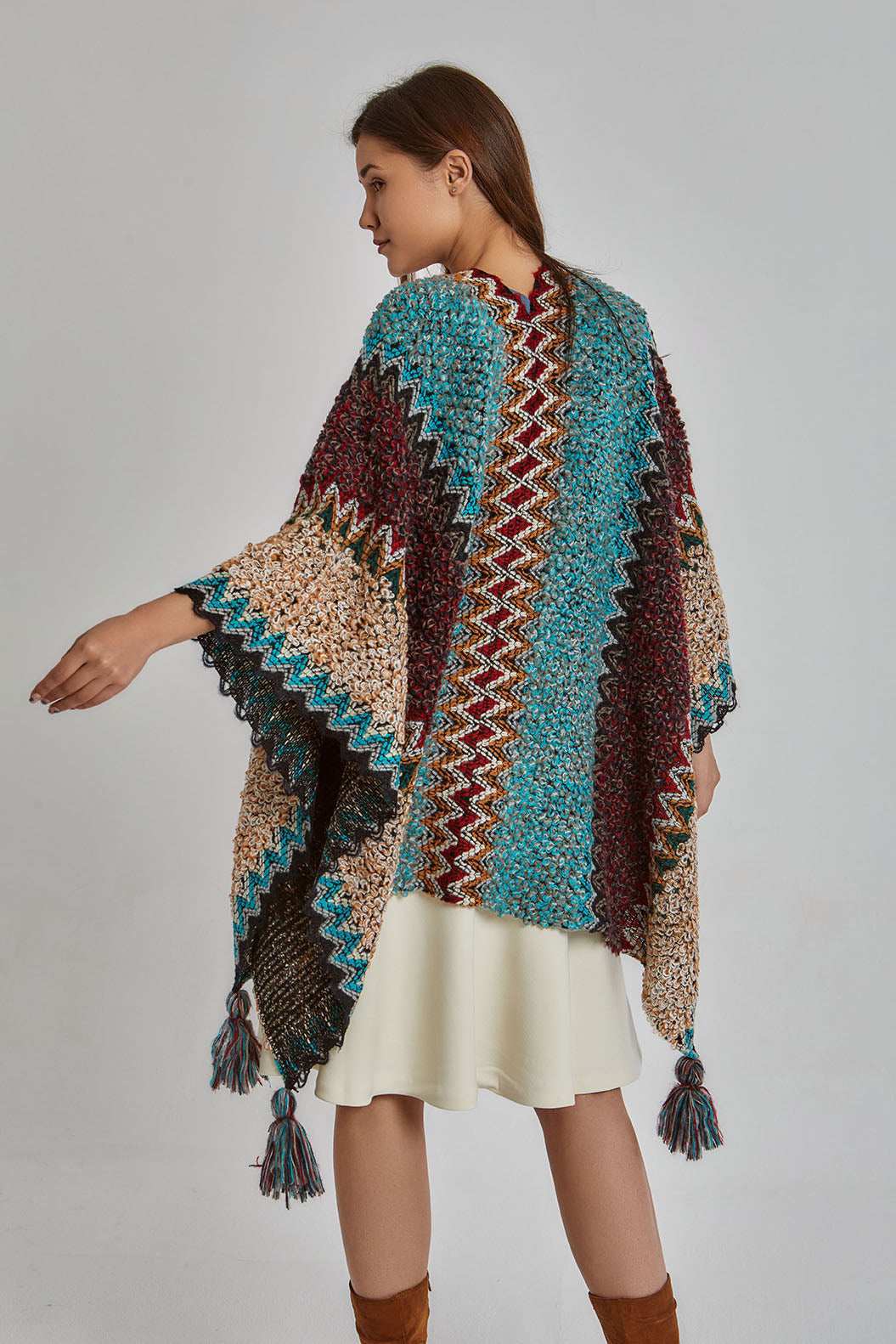 Women Regular Fit Poncho - Multicolorcolor