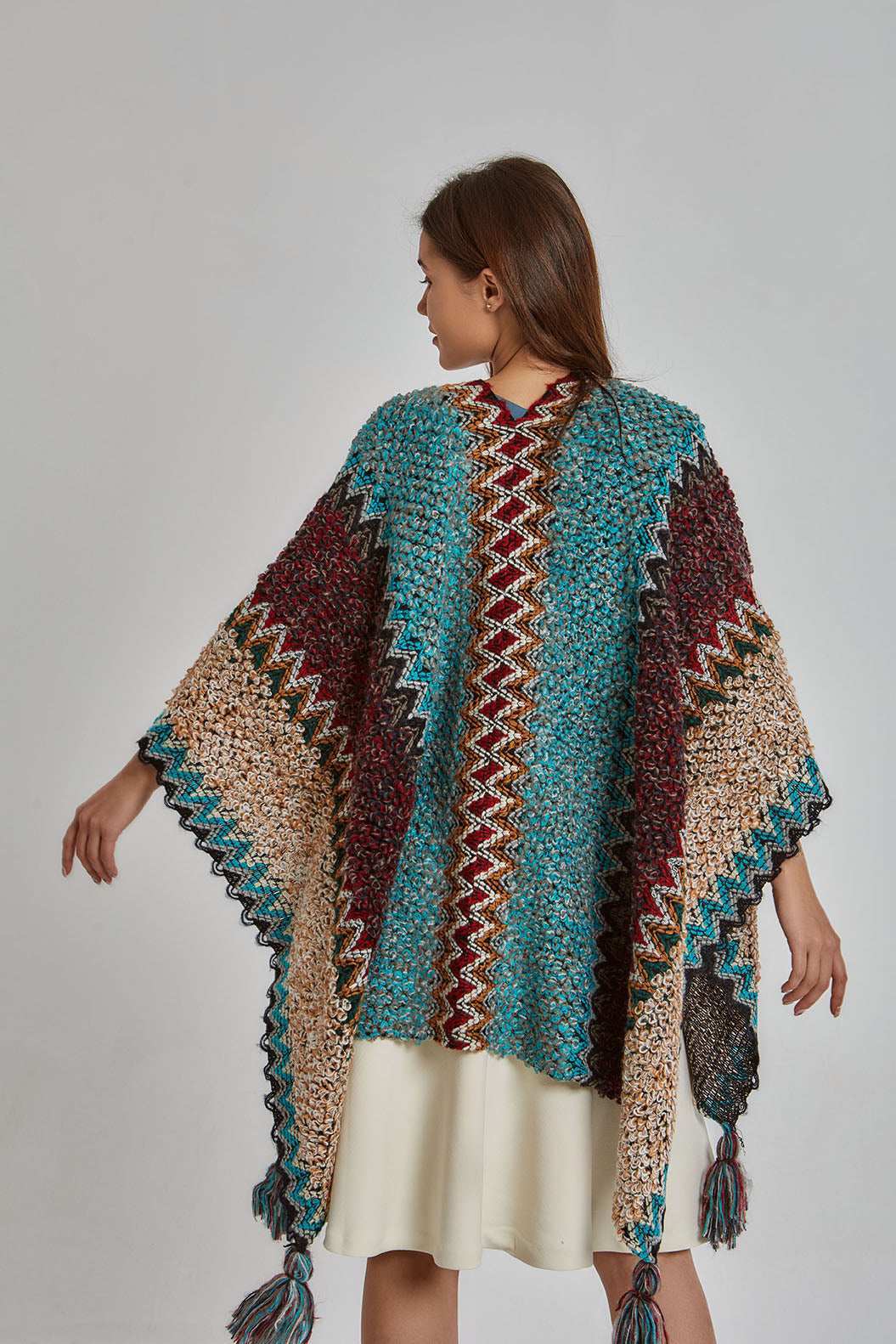 Women Regular Fit Poncho - Multicolorcolor