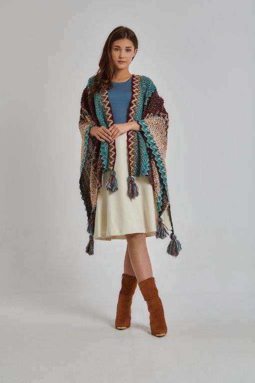 Women Regular Fit Poncho - Multicolorcolor