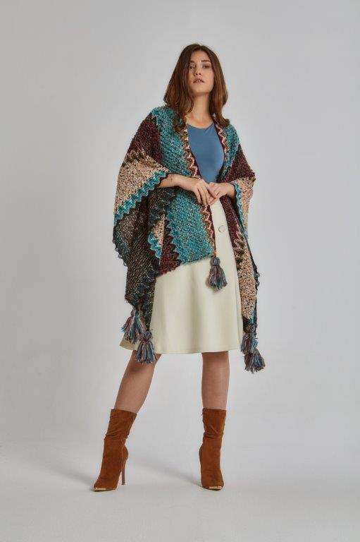 Women Regular Fit Poncho - Multicolorcolor