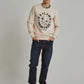 Men Regular Fit Sweat Shirt - Off White