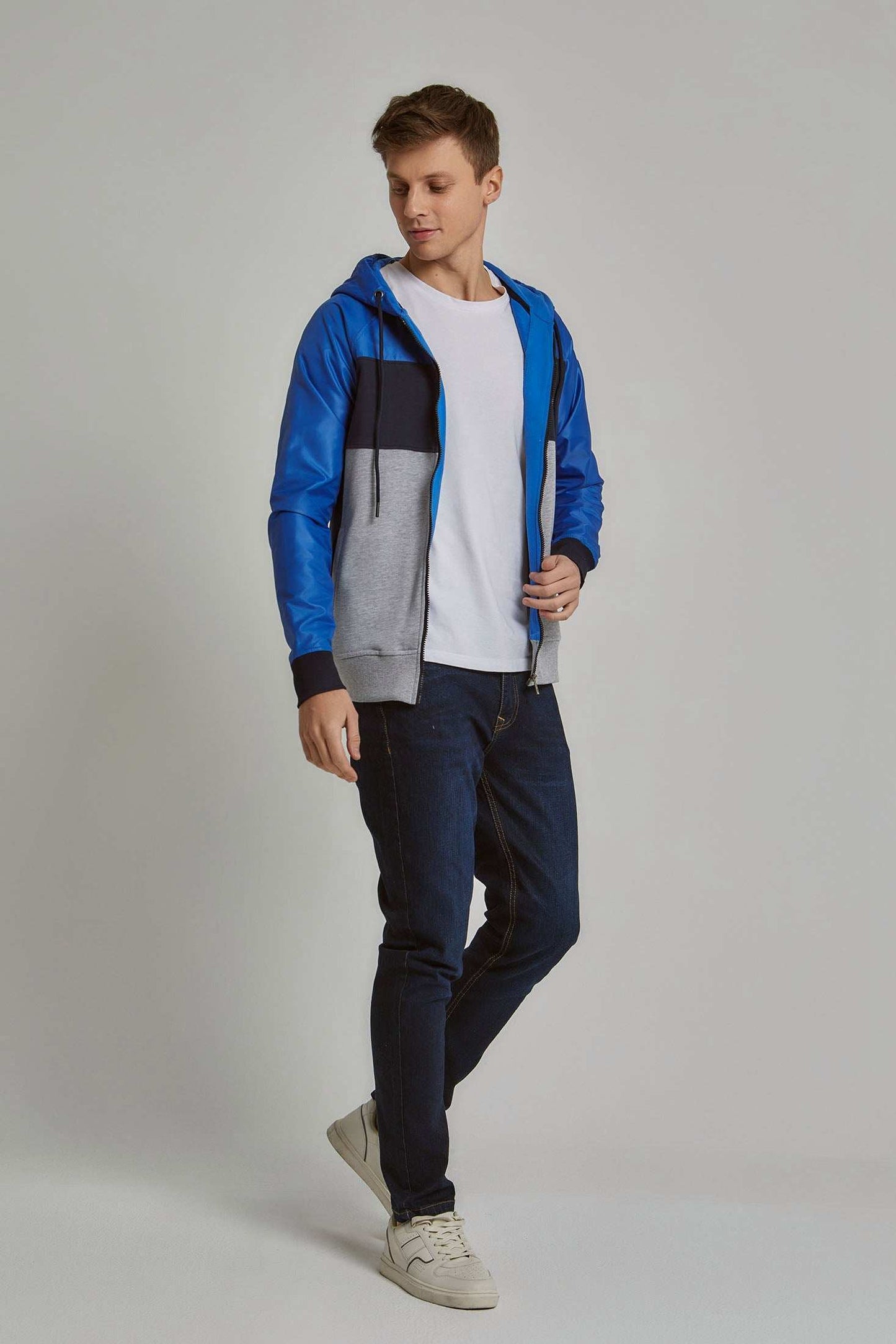 Men Regular Fit Sweat Jacket - Multicolorcolor