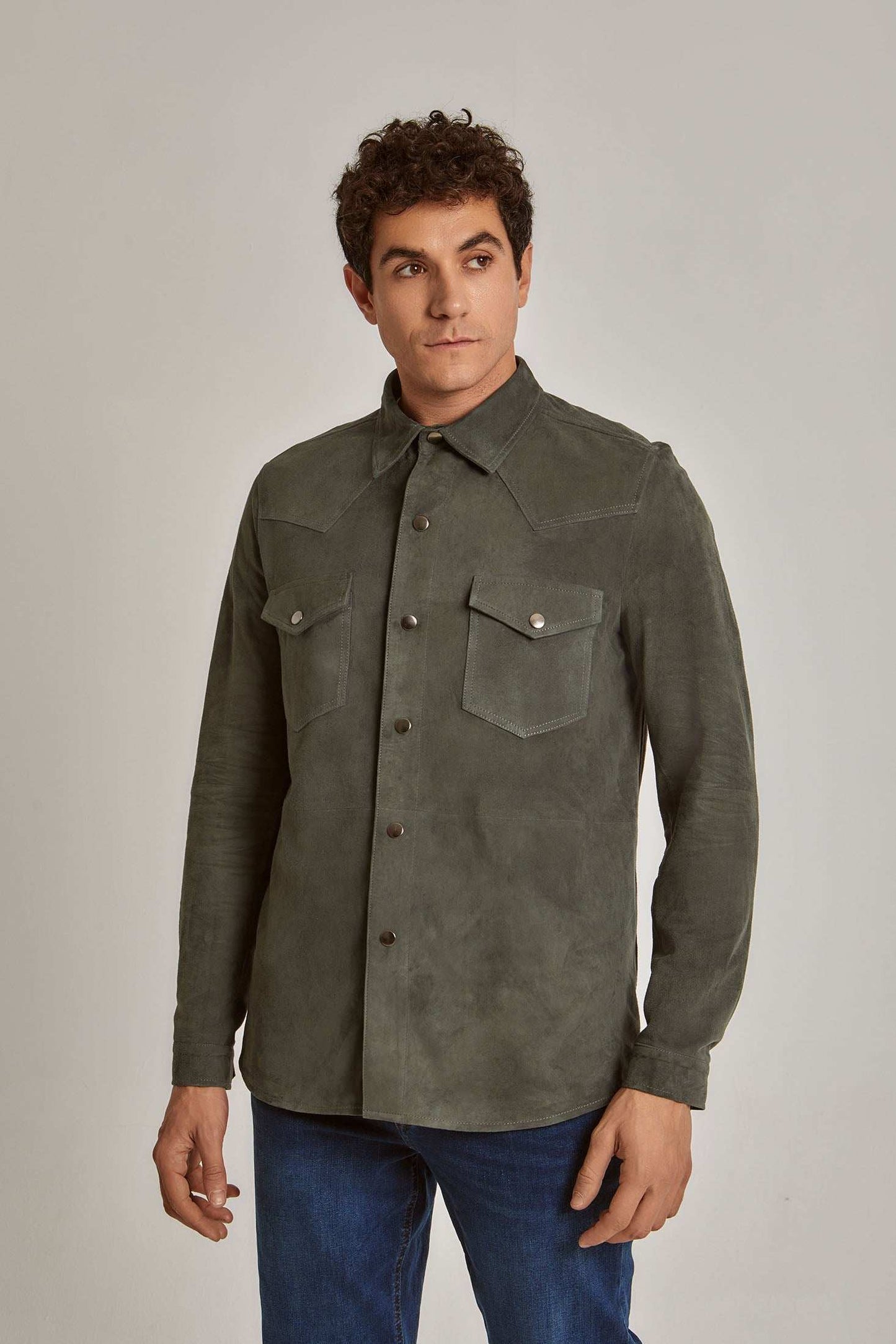 Men Regular Fit Over Shirt - Brown