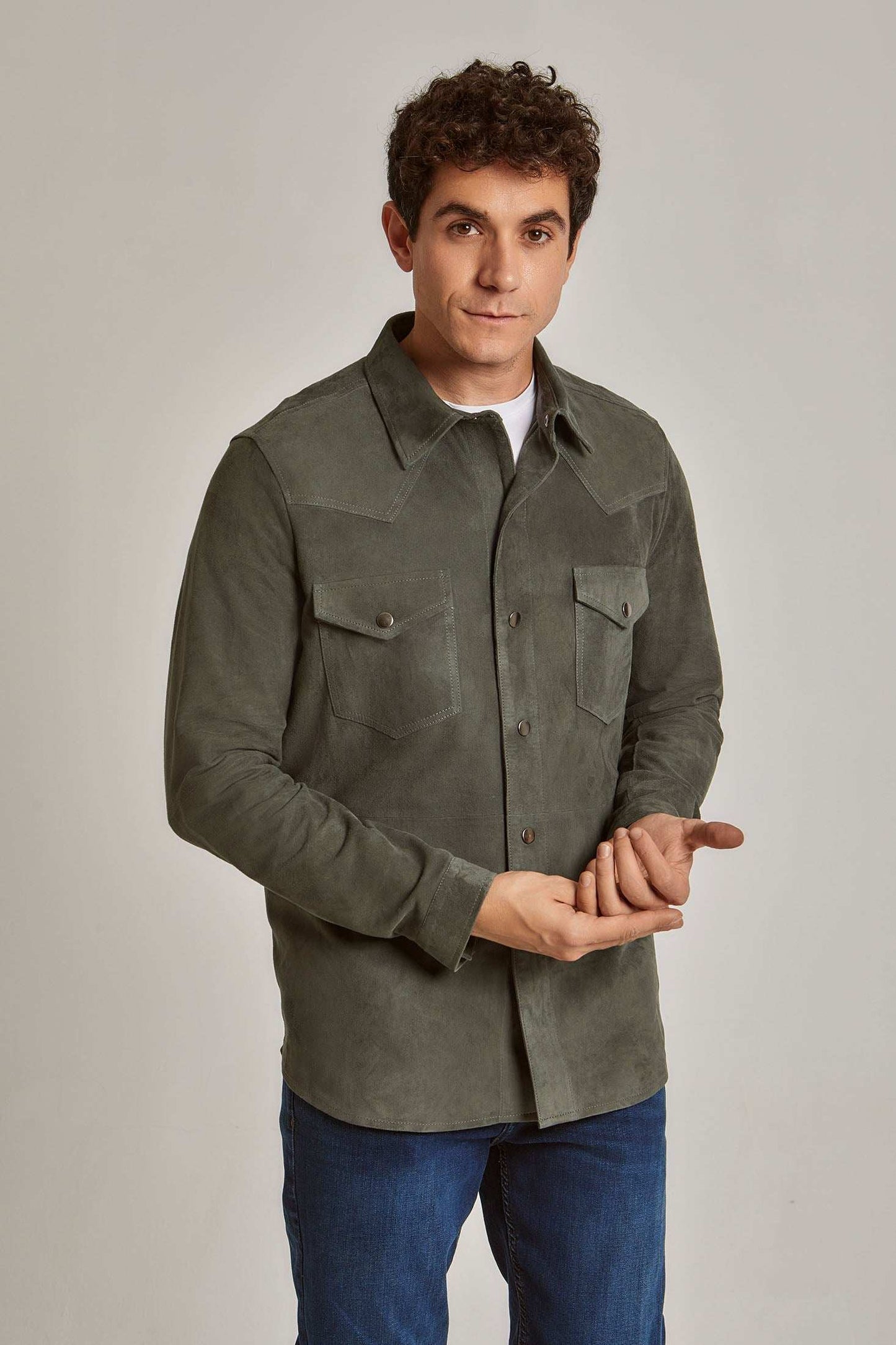 Men Regular Fit Over Shirt - Brown