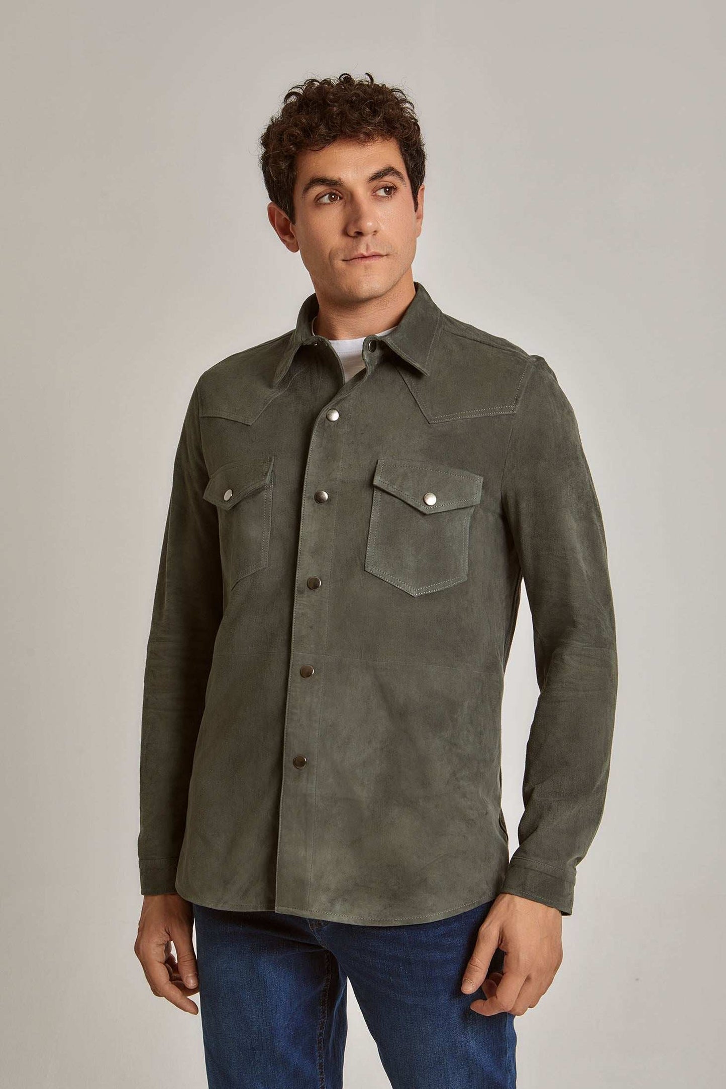 Men Regular Fit Over Shirt - Brown