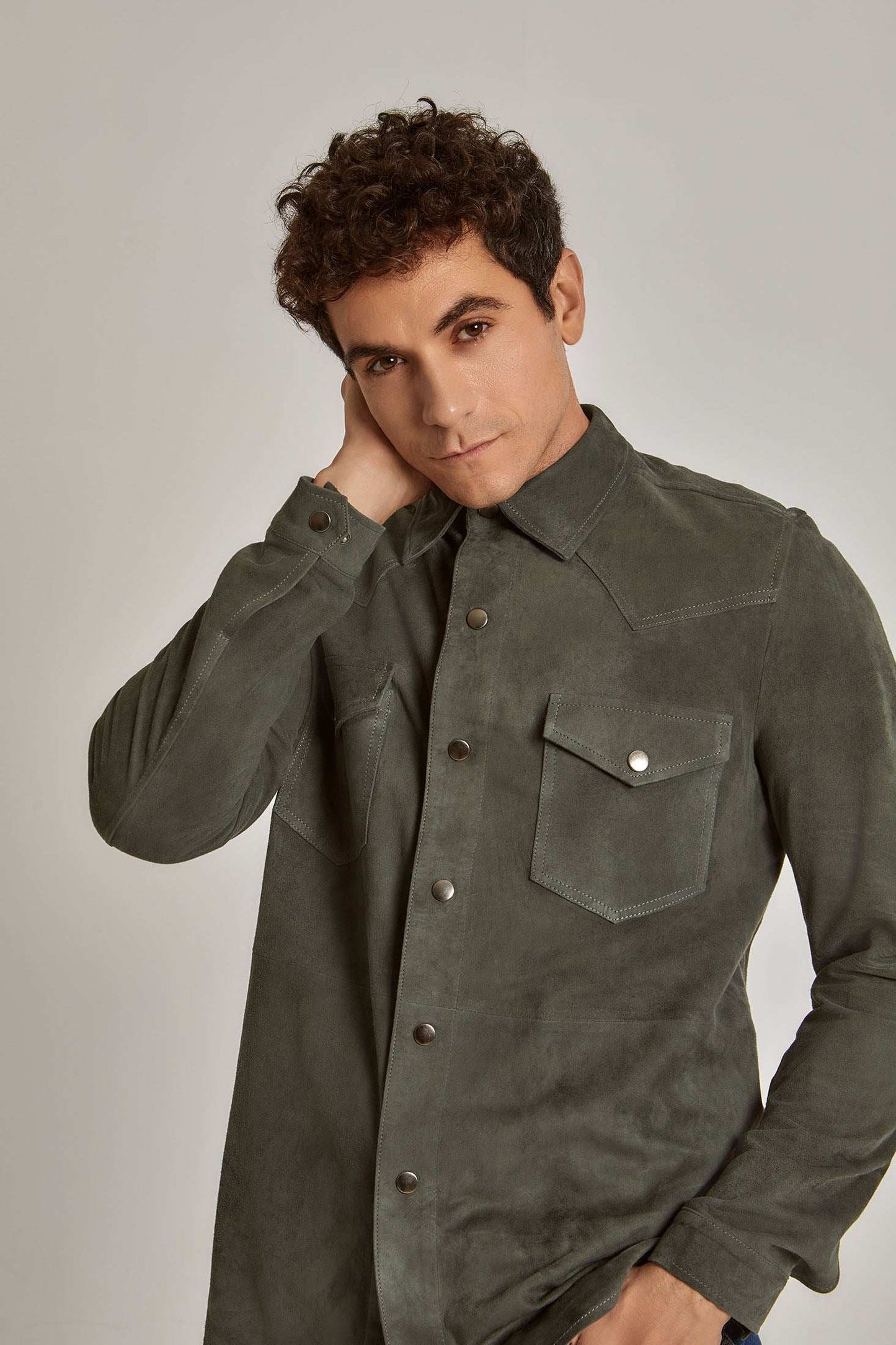 Men Regular Fit Over Shirt - Brown