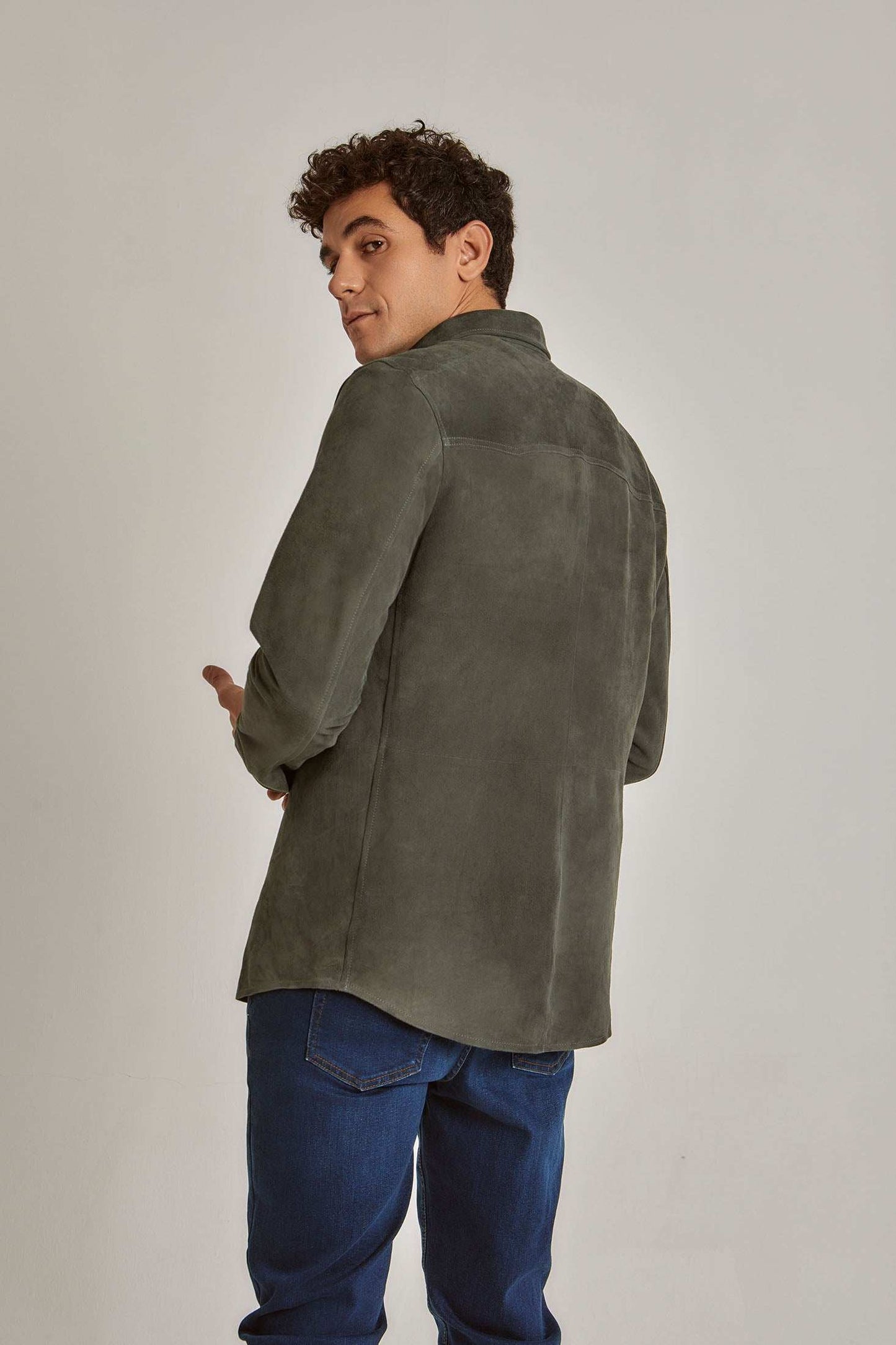 Men Regular Fit Over Shirt - Brown