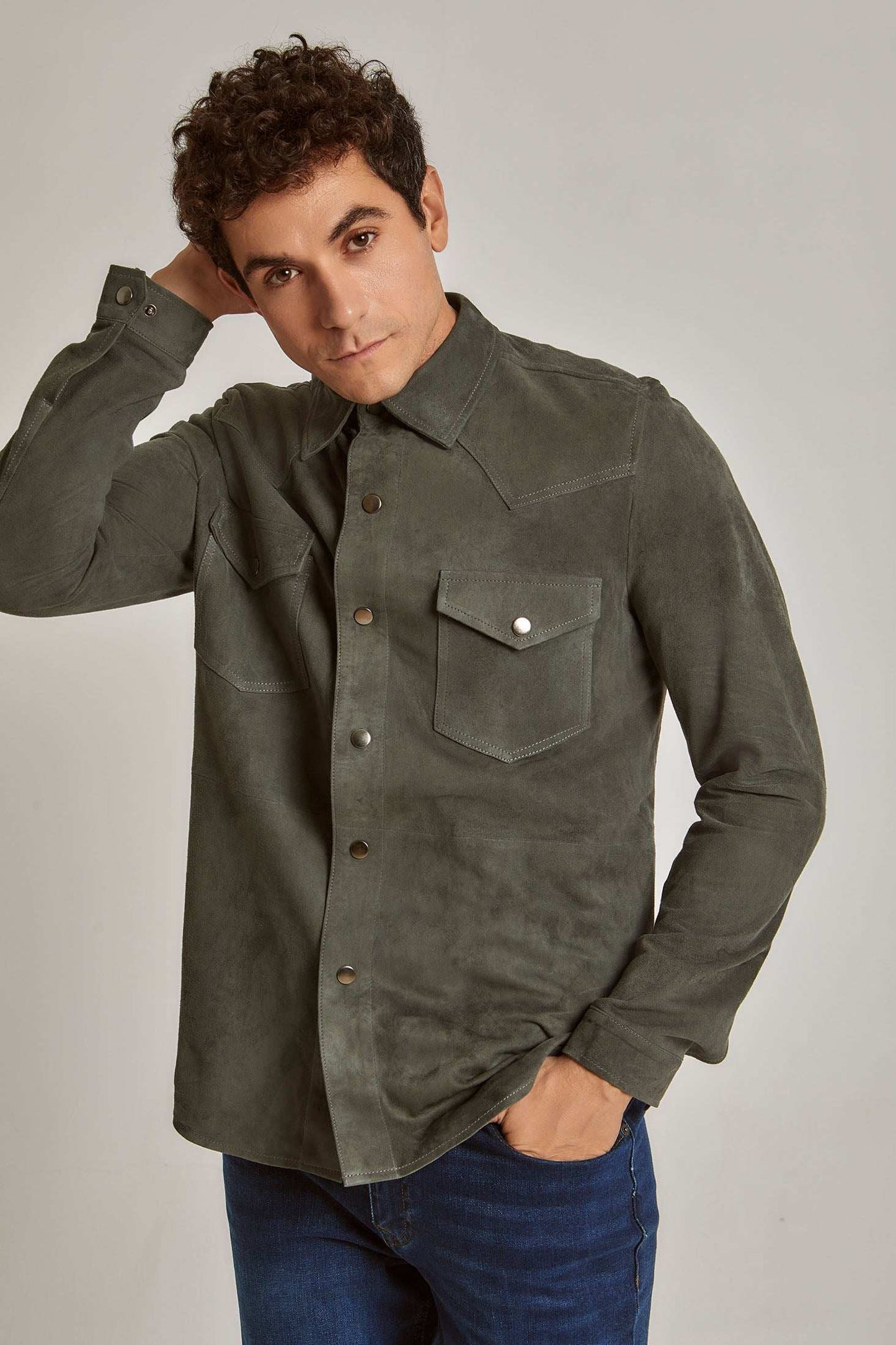 Men Regular Fit Over Shirt - Brown