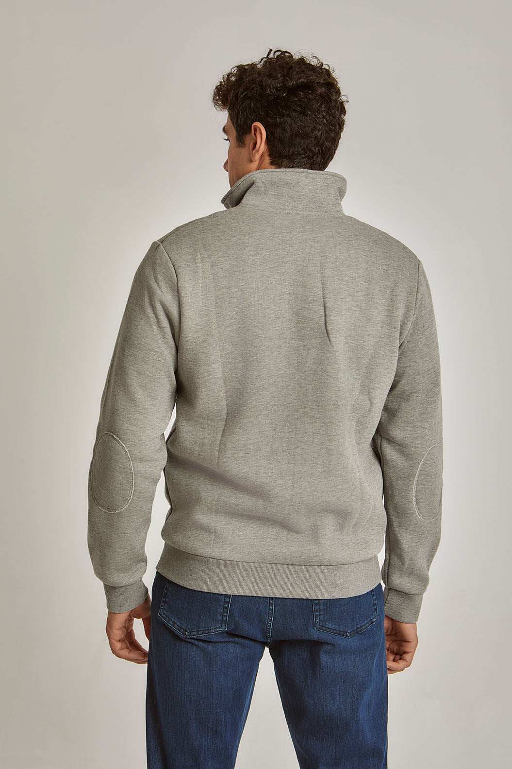 Men Regular Fit Sweat Jacket - Grey