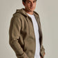 Men Slim Fit Sweat Jacket - Brown