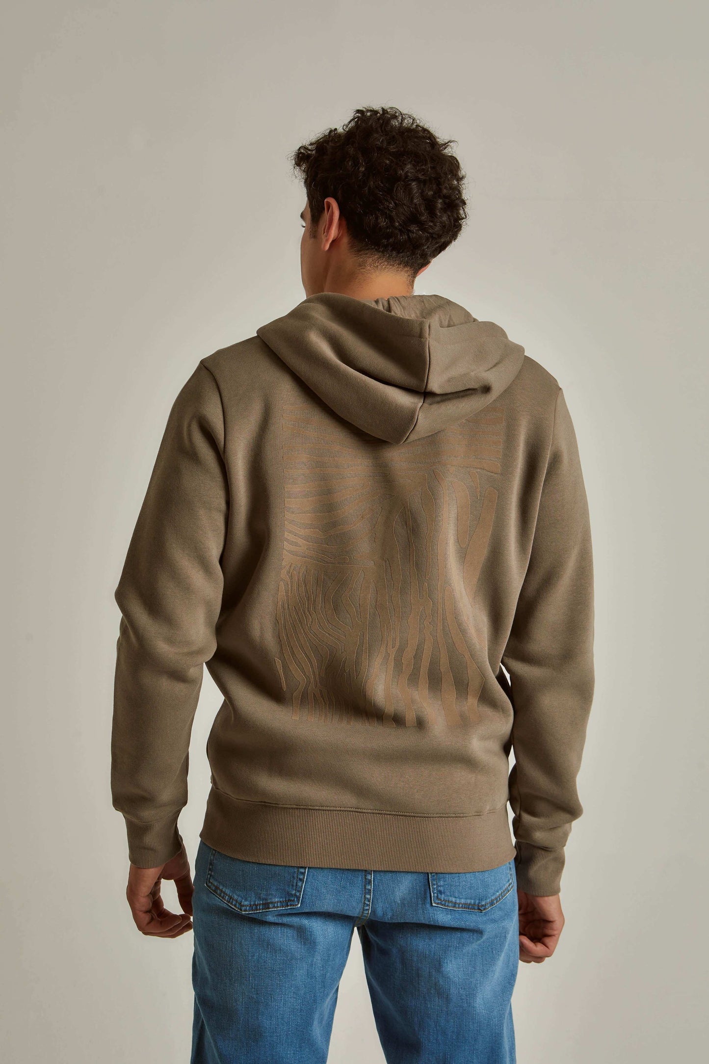 Men Slim Fit Sweat Jacket - Brown