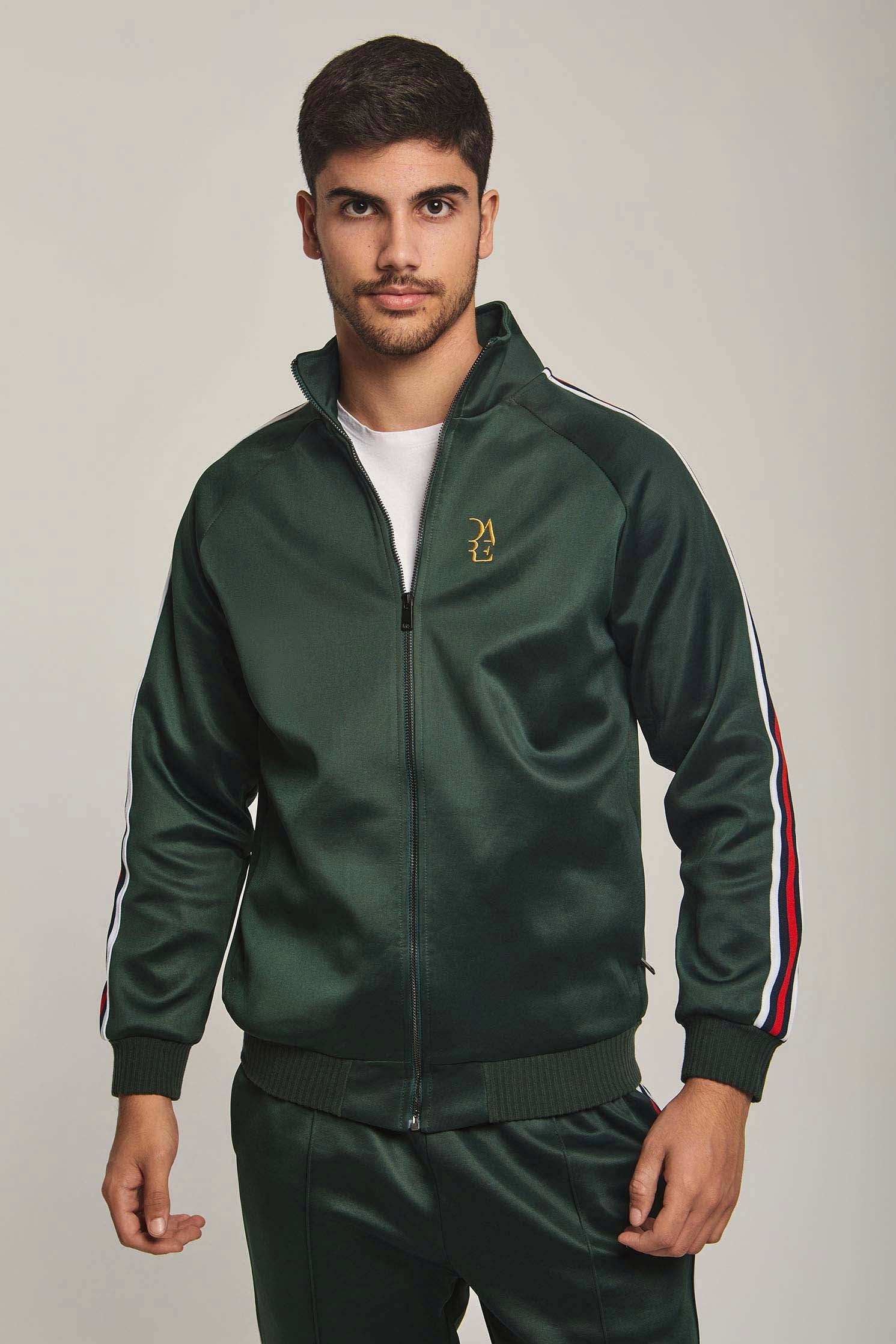 Men Regular Fit Sweat Jacket - Green
