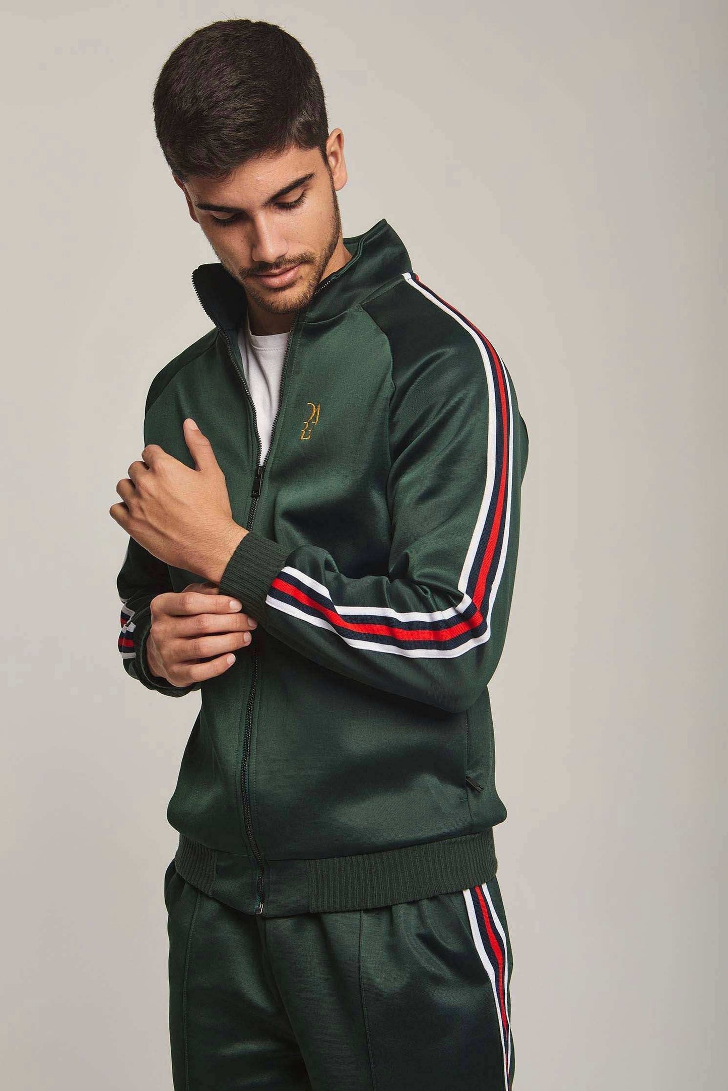 Men Regular Fit Sweat Jacket - Green
