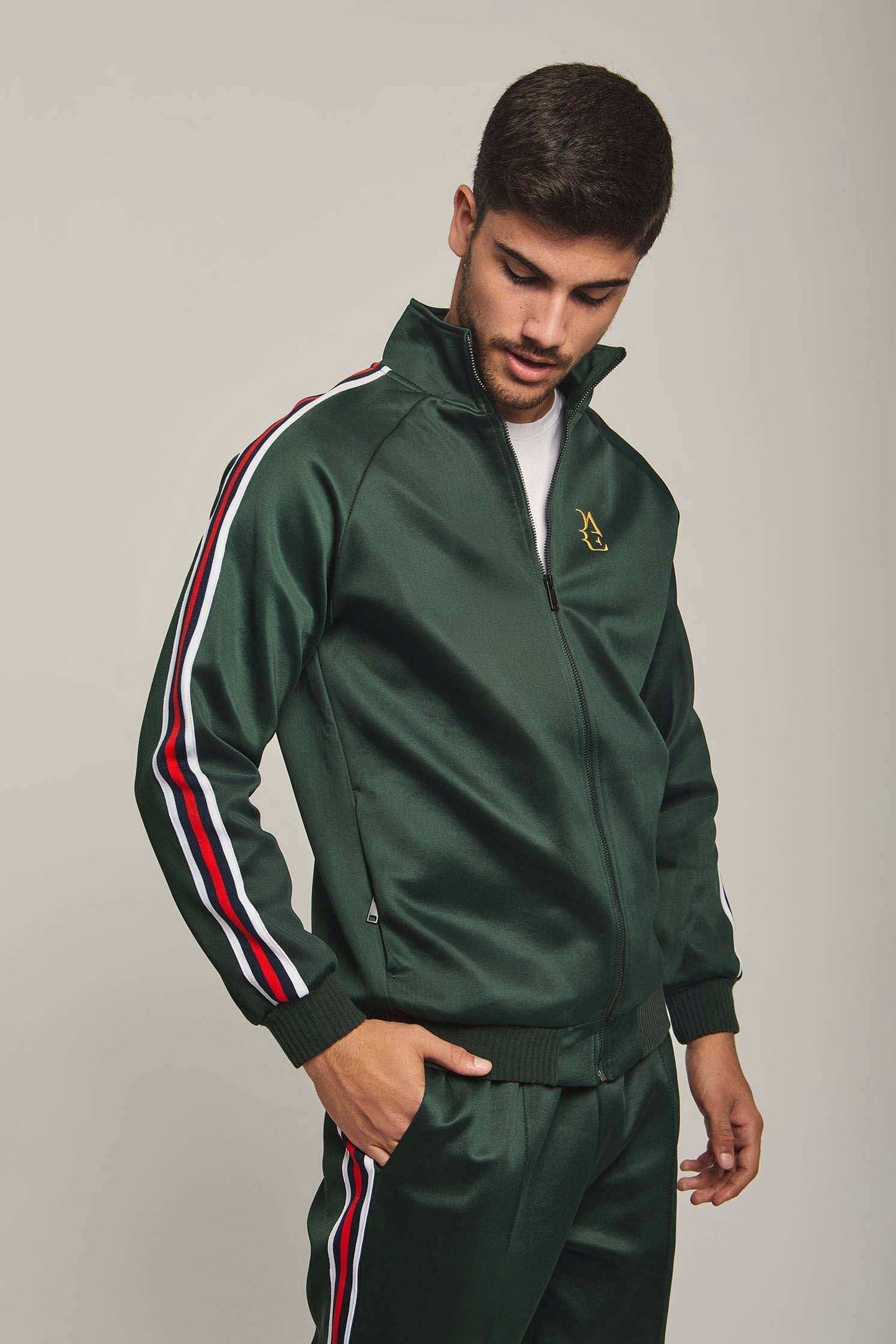 Men Regular Fit Sweat Jacket - Green