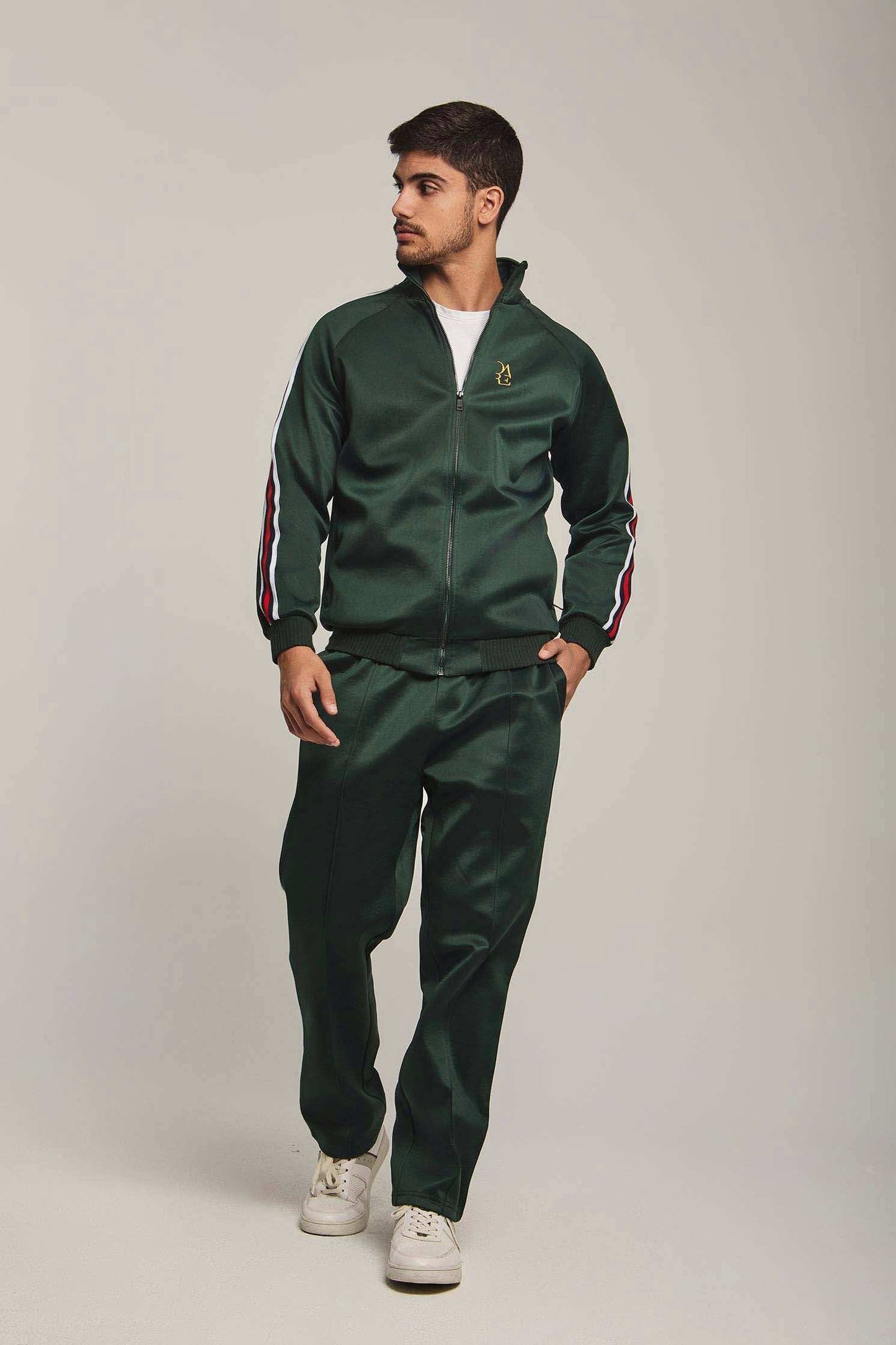 Men Regular Fit Sweat Jacket - Green